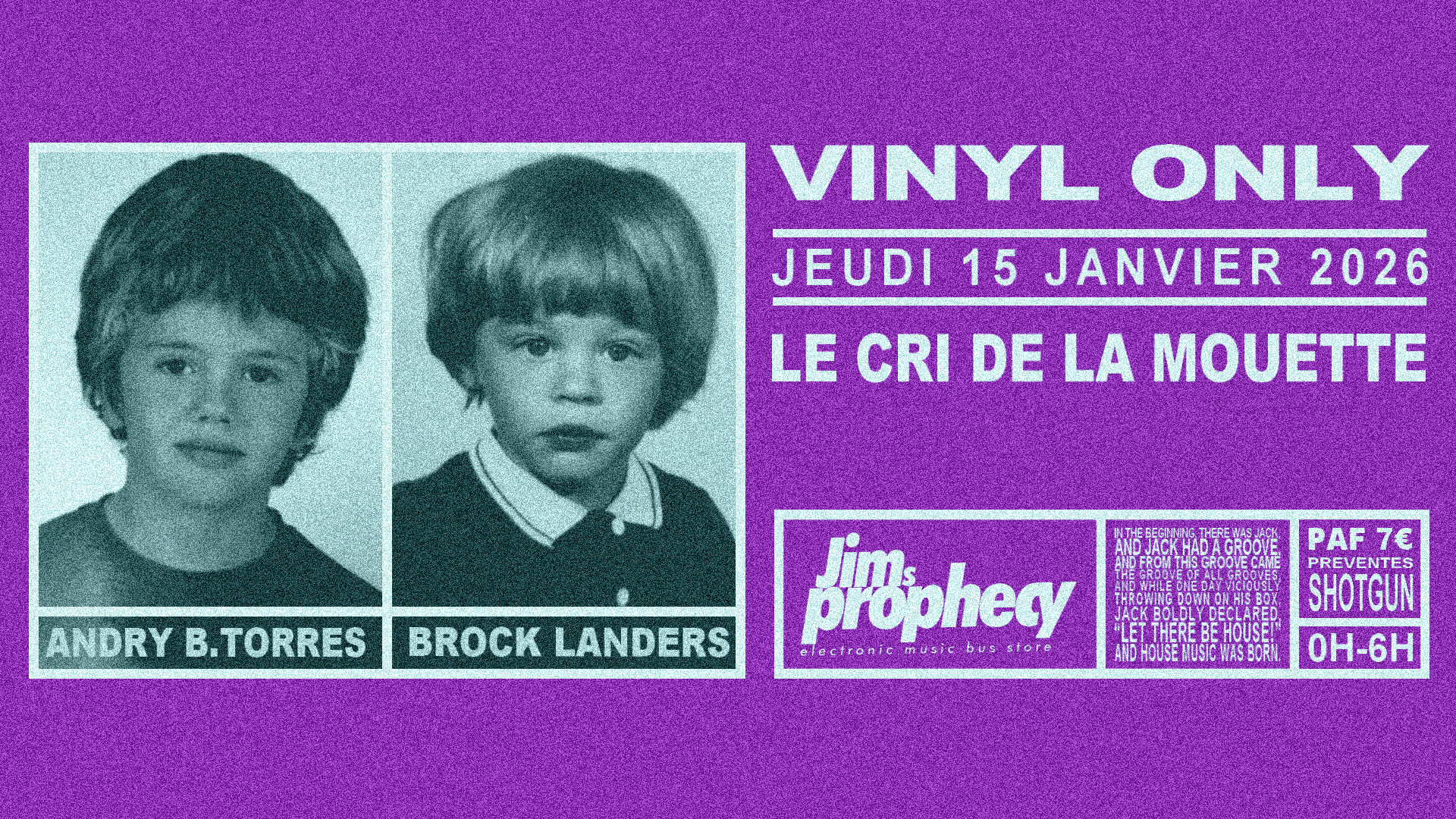 Vinyl Only Jim's Prophecy W/ Andry B.Torres & Brock Landers Cover
