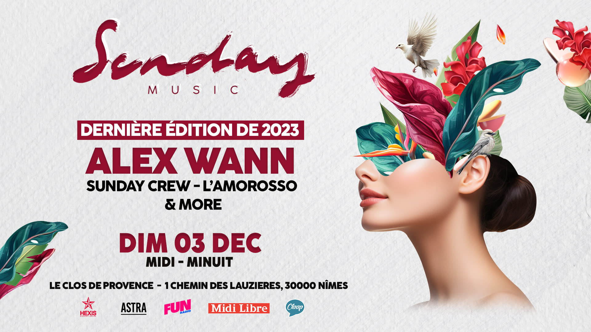 Sunday Music - Alex Wann - Derniere Edition De 2023 Cover