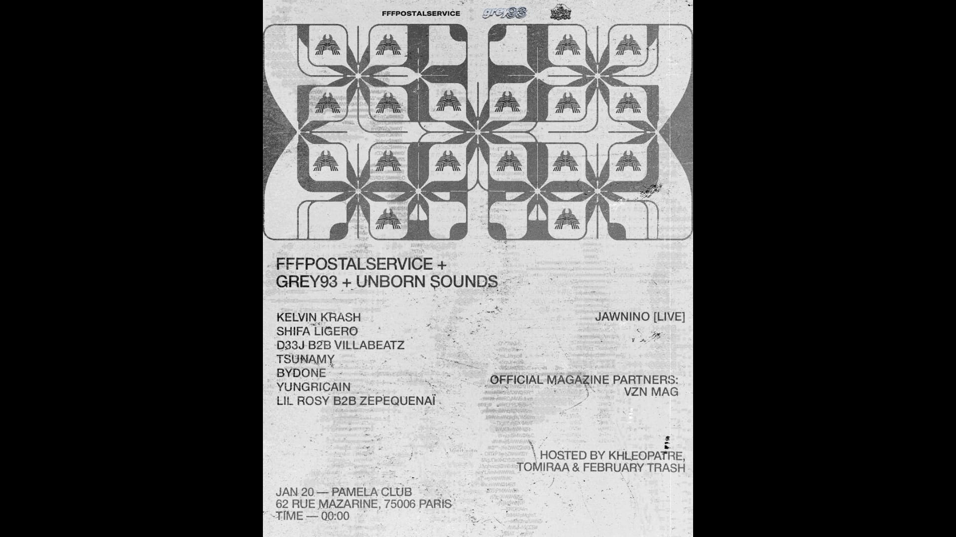 Fffpostalservice+Grey93+Unborn Sounds (20 Tickets Only) Cover