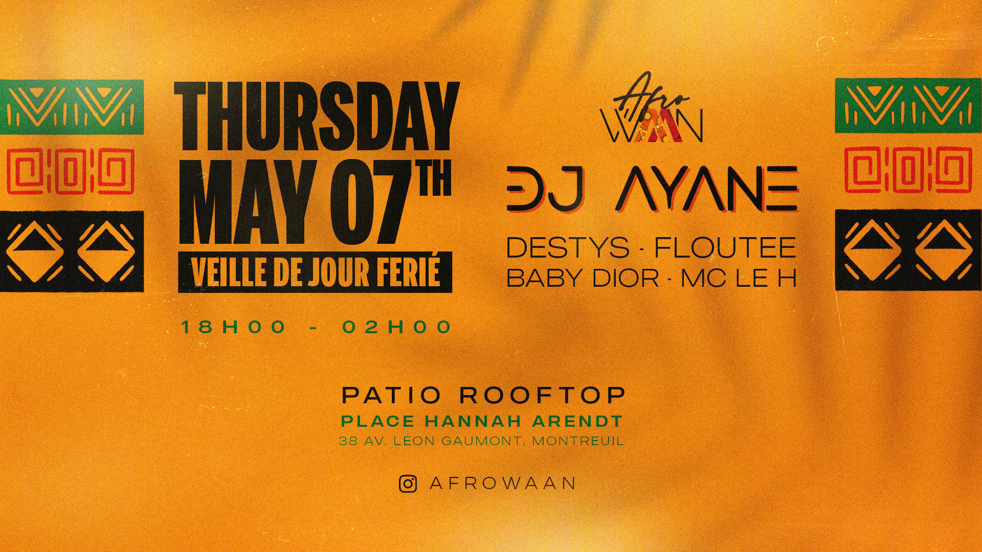 Afrowaan - May 07th - Rooftop - Afrobeats/Amapiano/Dancehall Cover