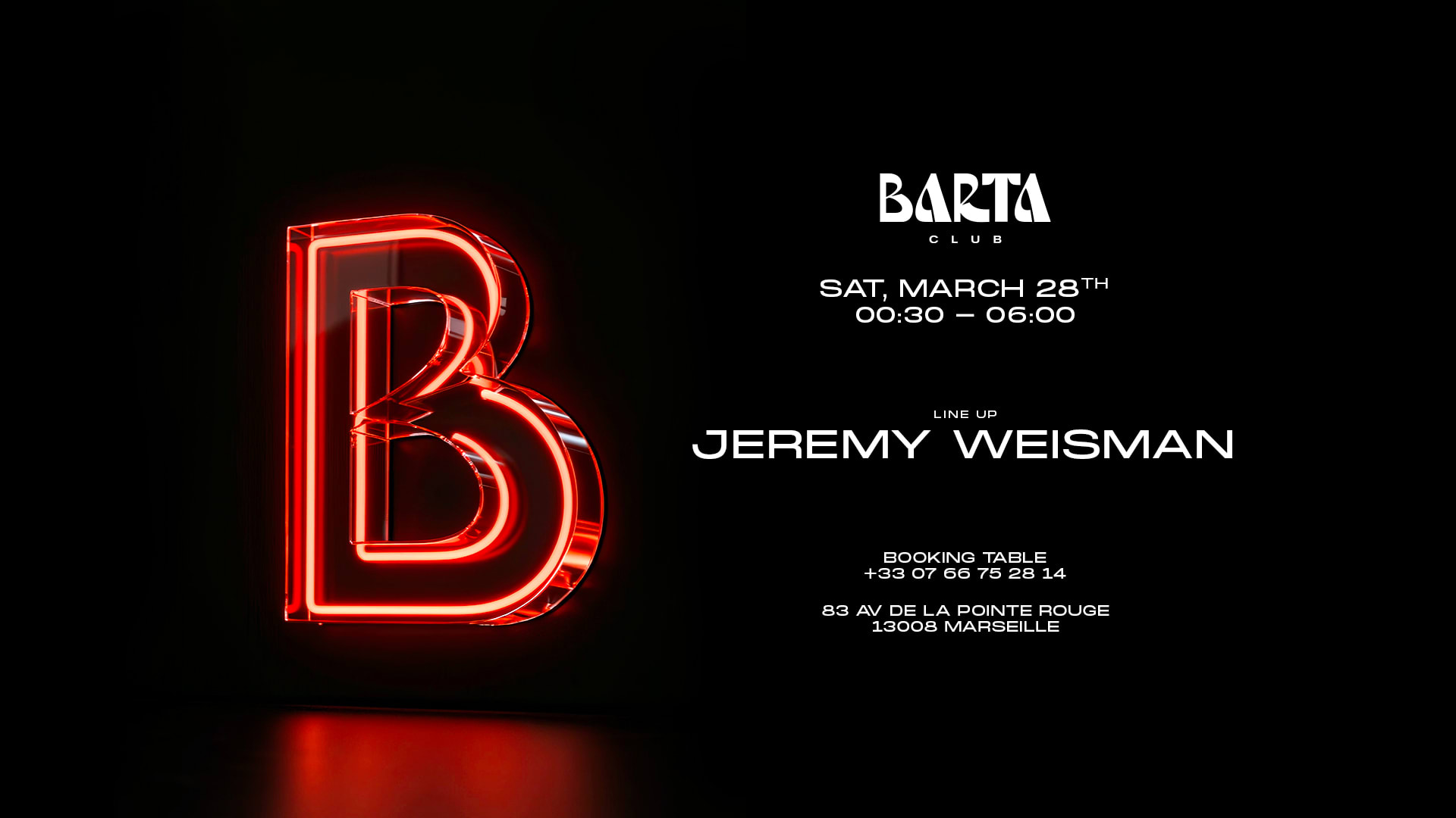 Jeremy Weisman - Samedi 28 Mars 2026 Cover