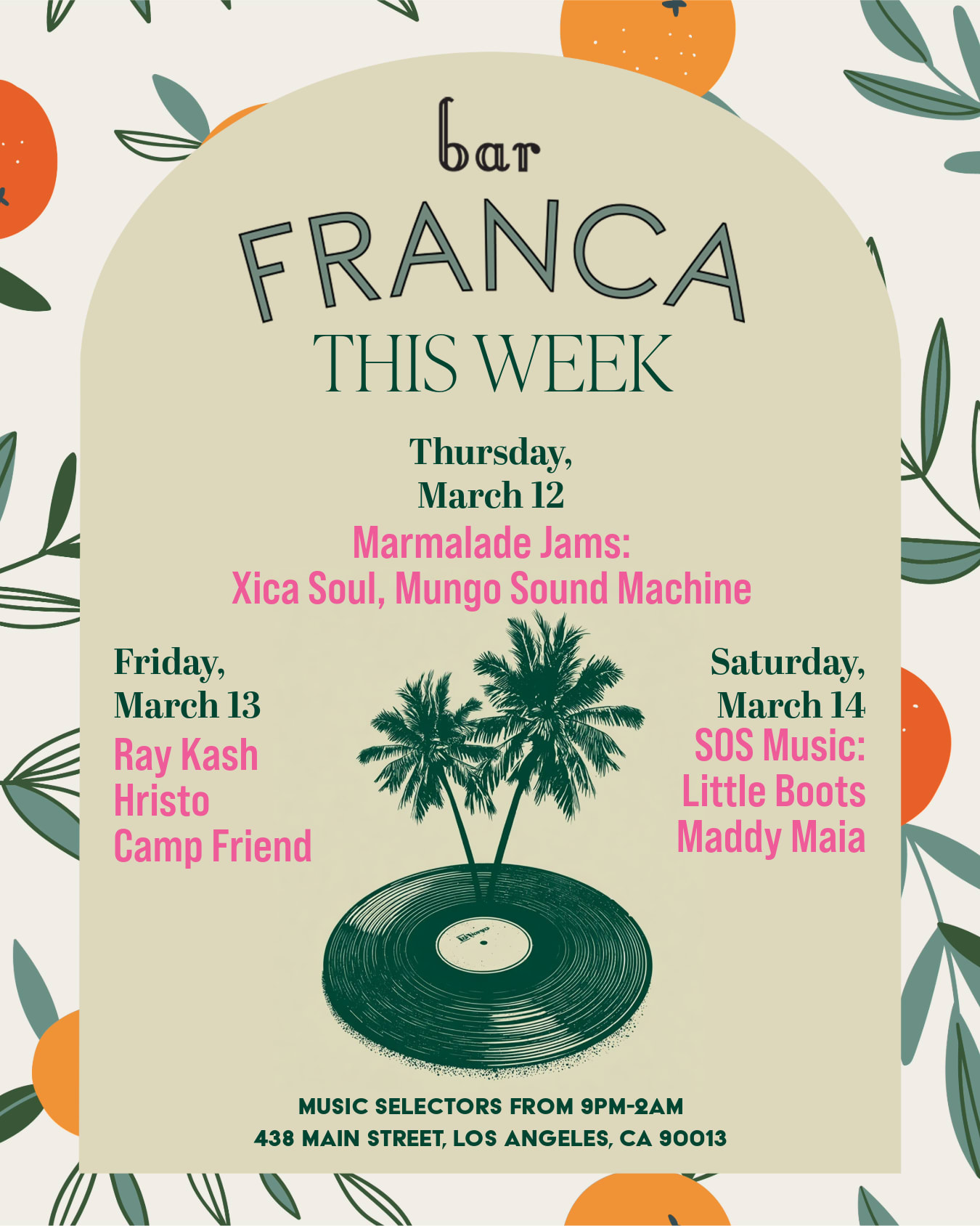 This Week At Bar Franca: March 12-14 Cover