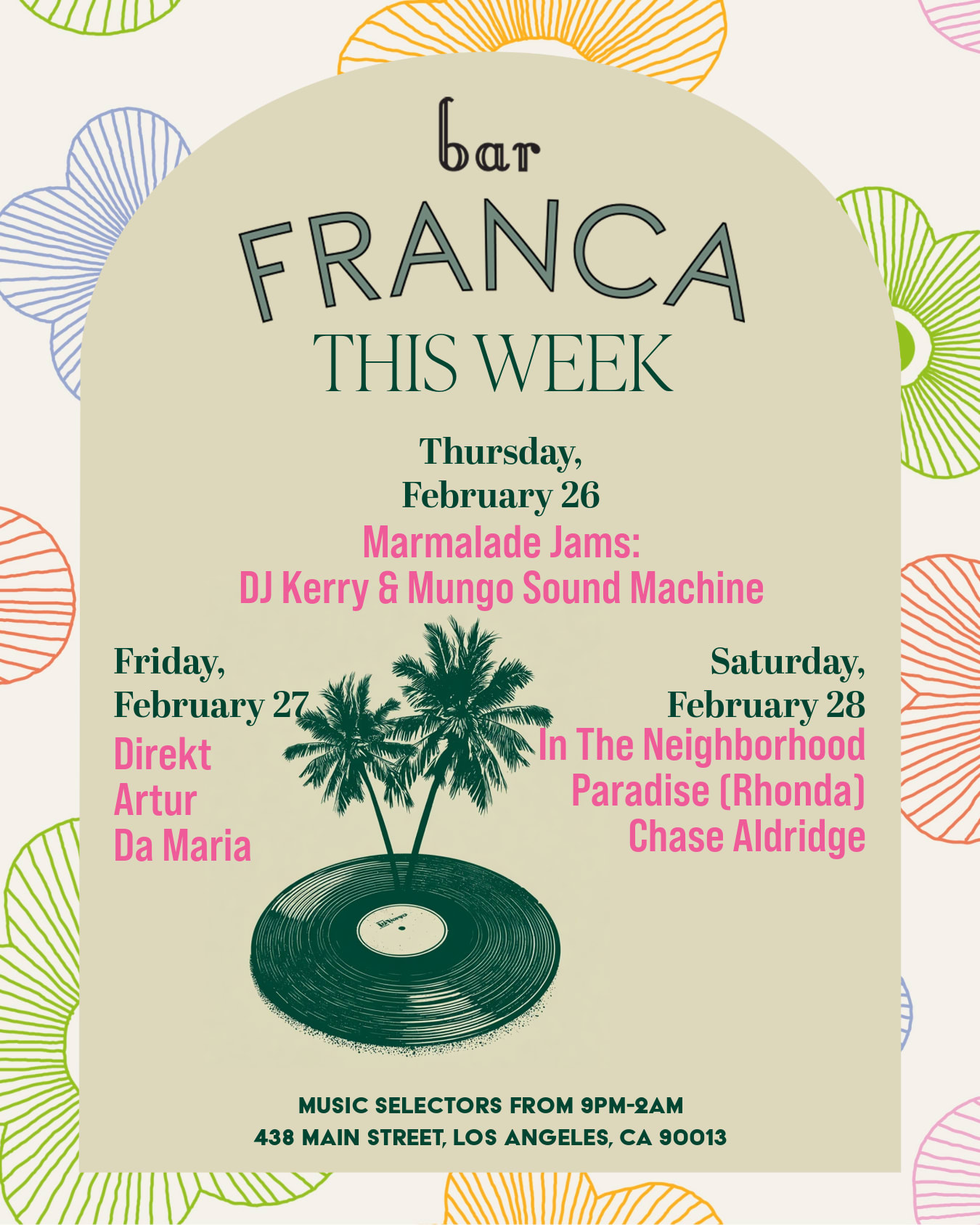 This Week At Bar Franca: Feb 26-28 Cover