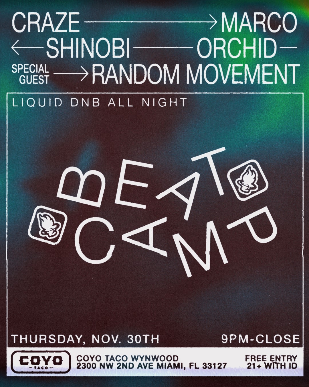 Beatcamp Miami - Dnb Monthly W/ Craze + Guests November 2023 Cover