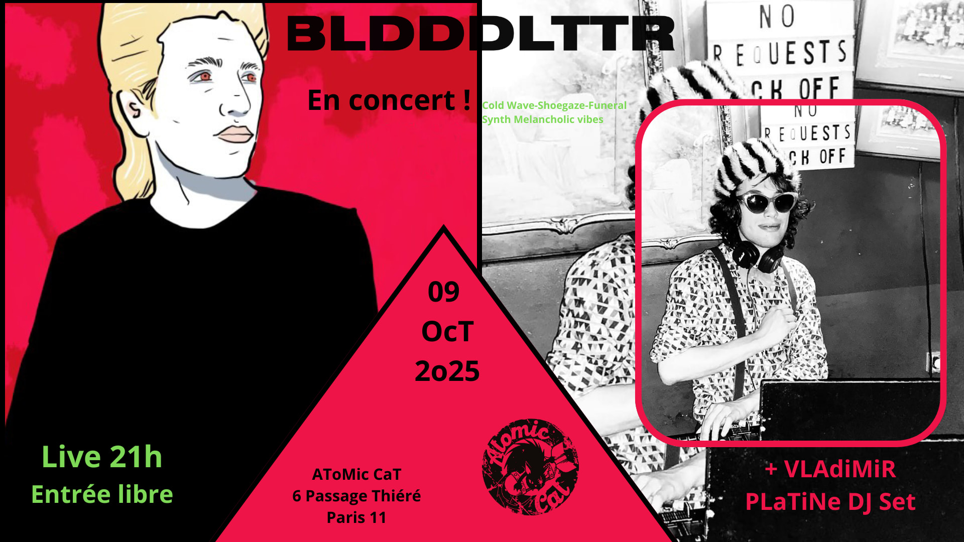 Live Bldddlttr Postpunk/Synth/Shogz + Dj Vladimir Platine Cover