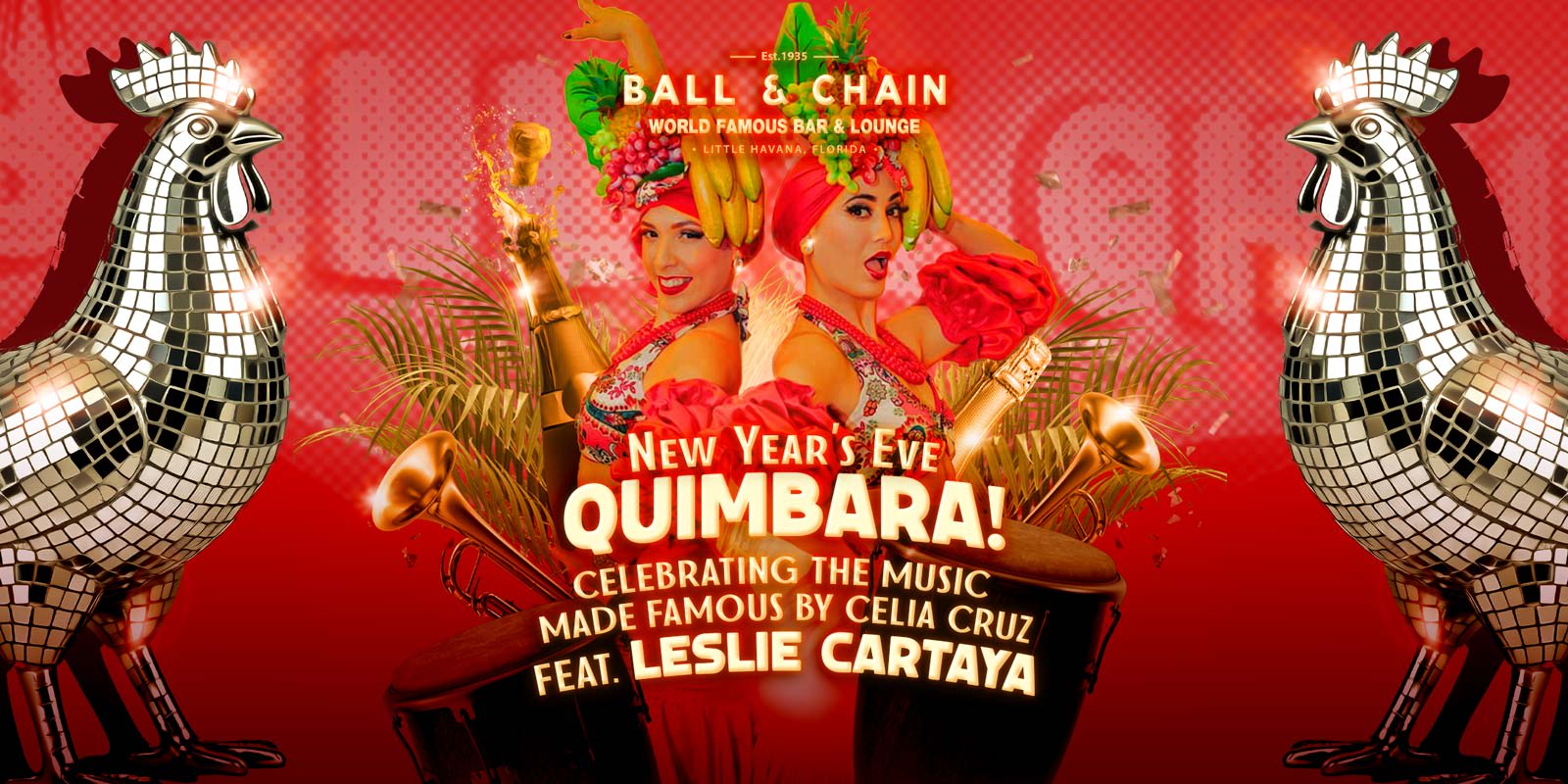 Nye Free Party And Show! At Ball & Chain! Cover