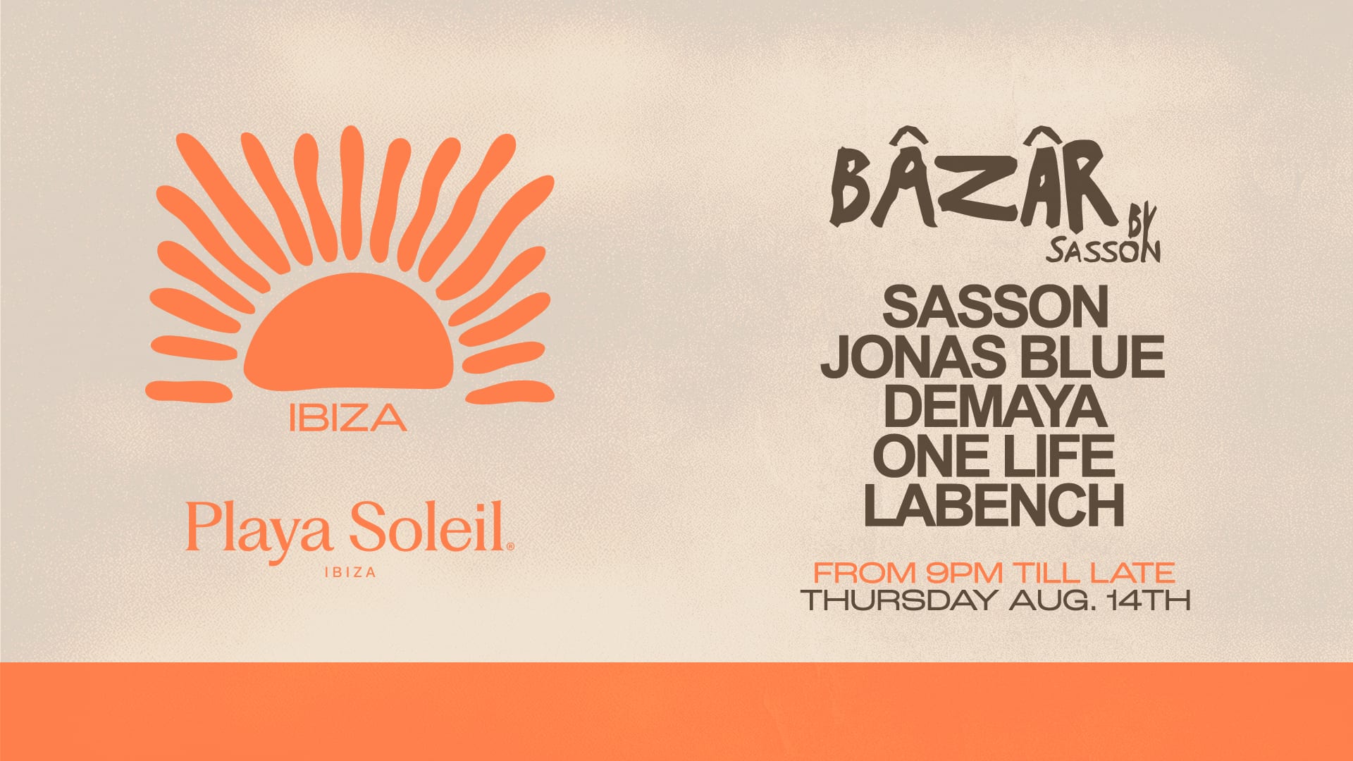 Bâzâr By Sasson @Playa Soleil | Thursday August 14th Cover