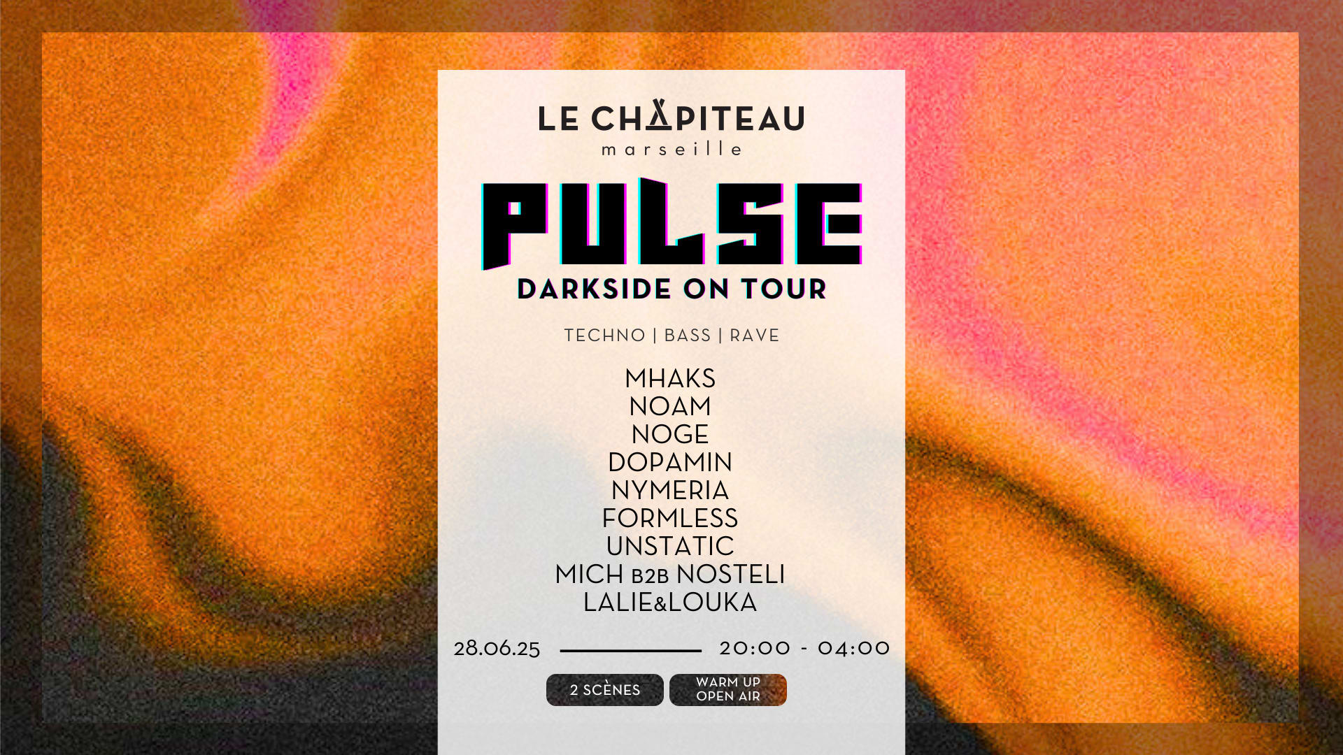 Pulse : Darkside On Tour W/ Mhaks, Noam, Noge & More Cover
