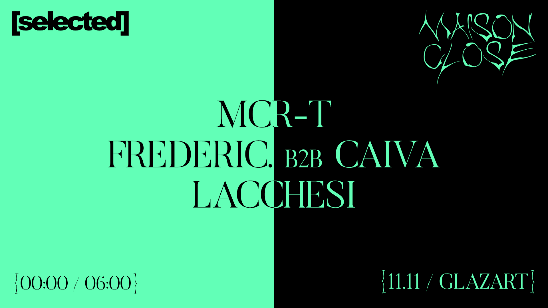 Maison Close X Selected : Mcr-T, Caiva X Frederic, Lacchesi Cover