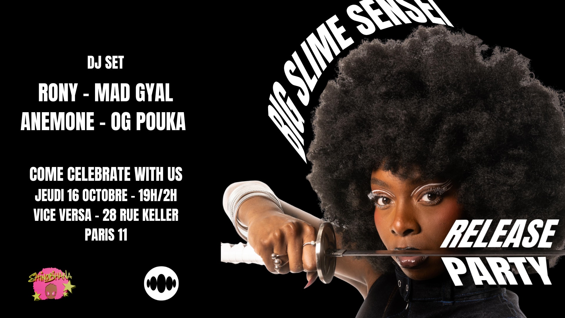 Shinobihana - Big Slime Sensei Release Party - 16.10 Cover