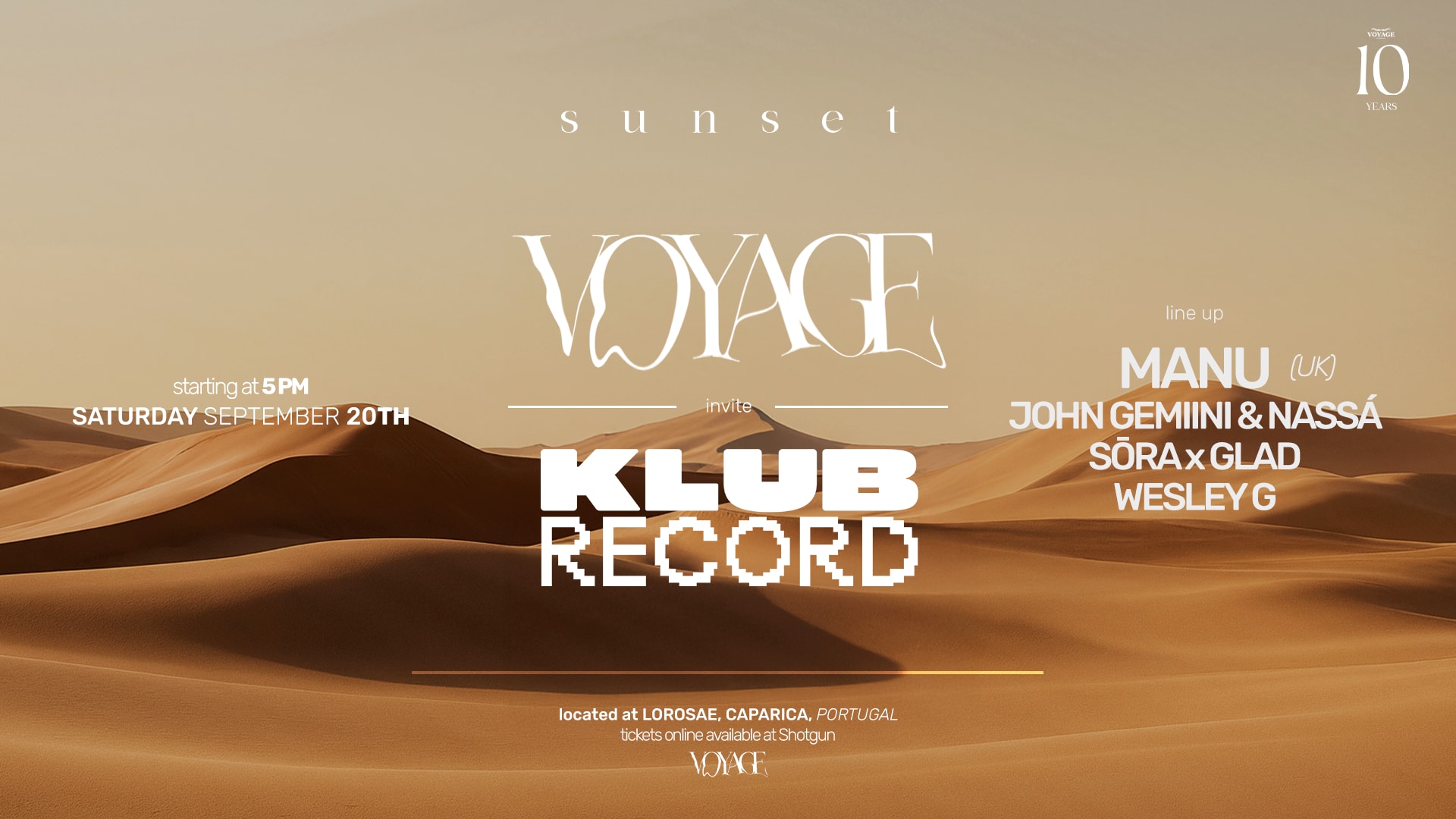 Voyage Sunset X Klub Record - Lorosae Cover