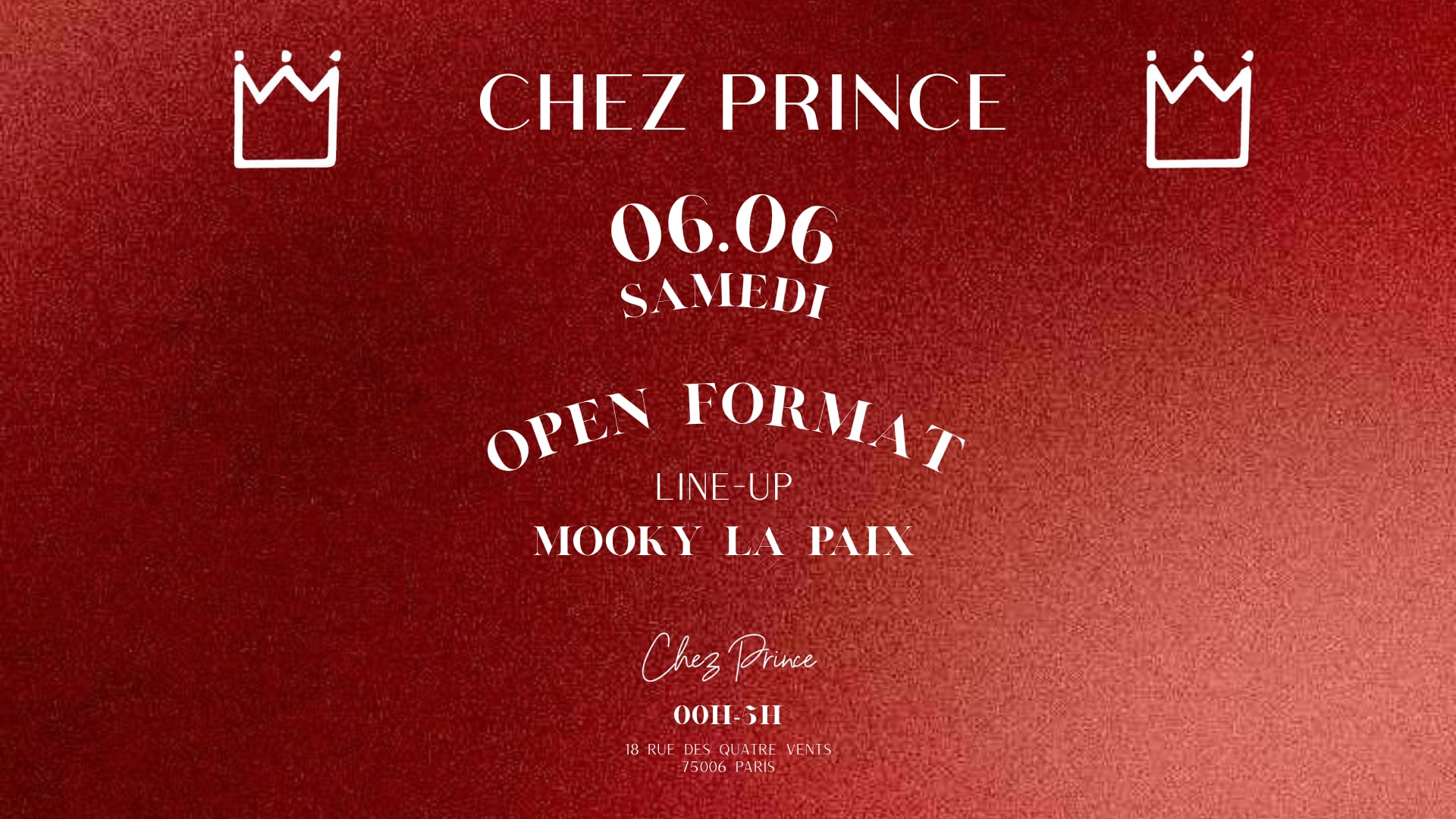 Samedi Chez Prince Paris 6 - Generaliste Dj Cover