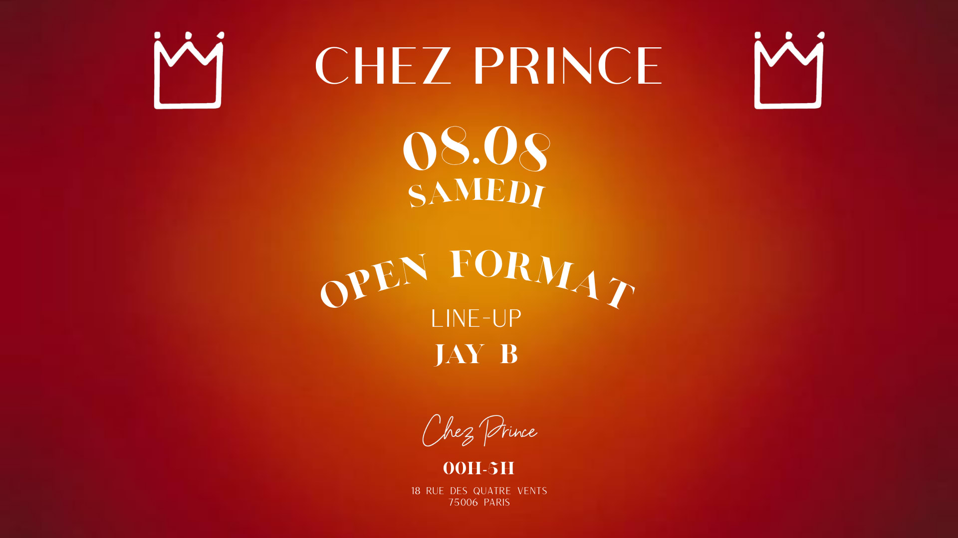 Club Chez Prince Paris - Samedi Dj Set Open Format Cover