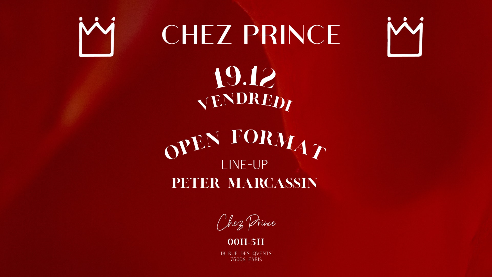 Friday At | @Chez Prince Paris | Open Format Music Cover