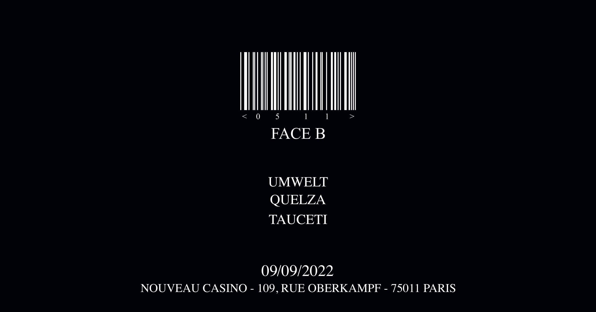 Face B #002 Invite Tauceti, Umwelt & Quelza Cover