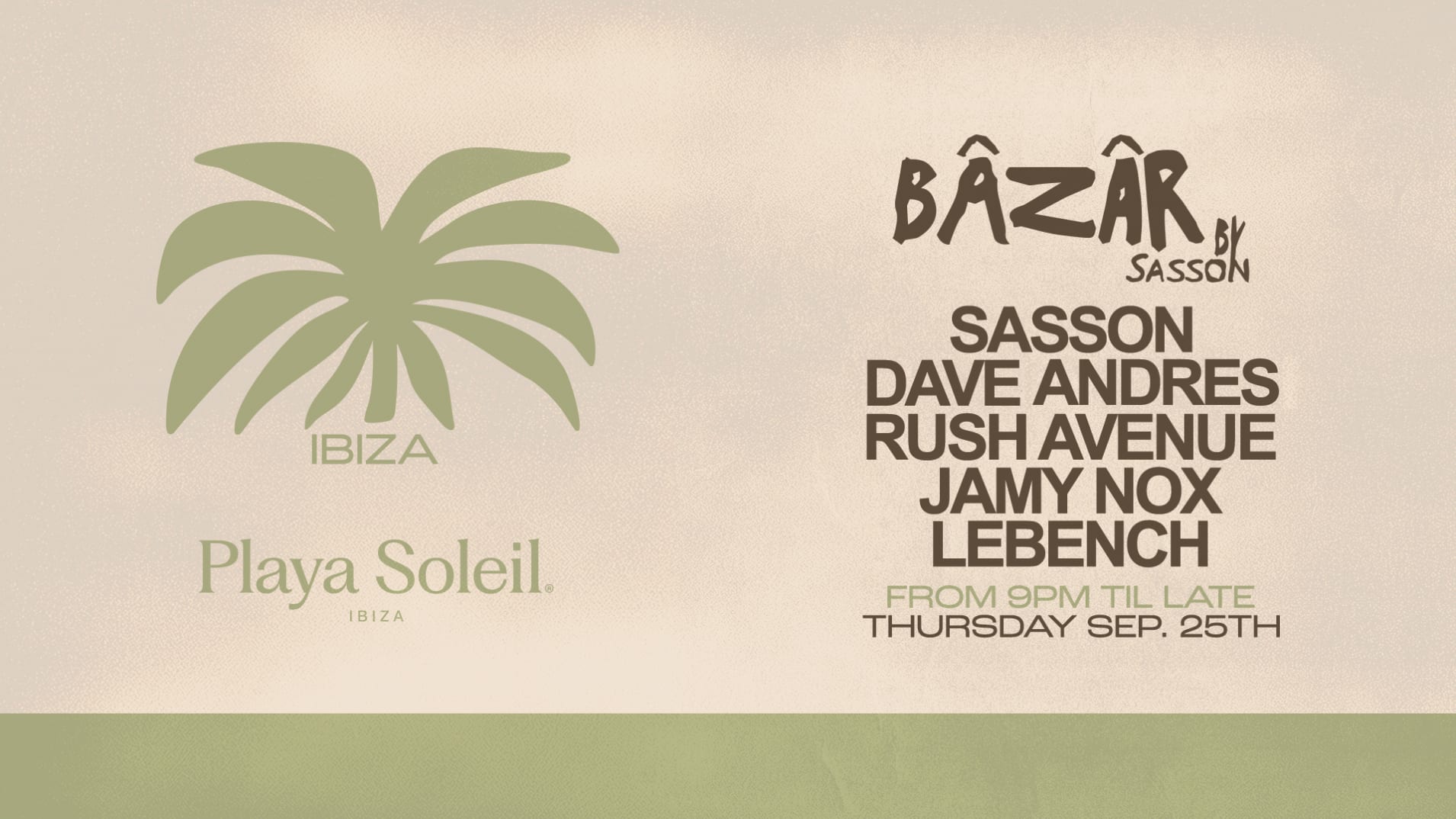 Bâzâr By Sasson @Playa Soleil | Thursday Sept 25th Cover