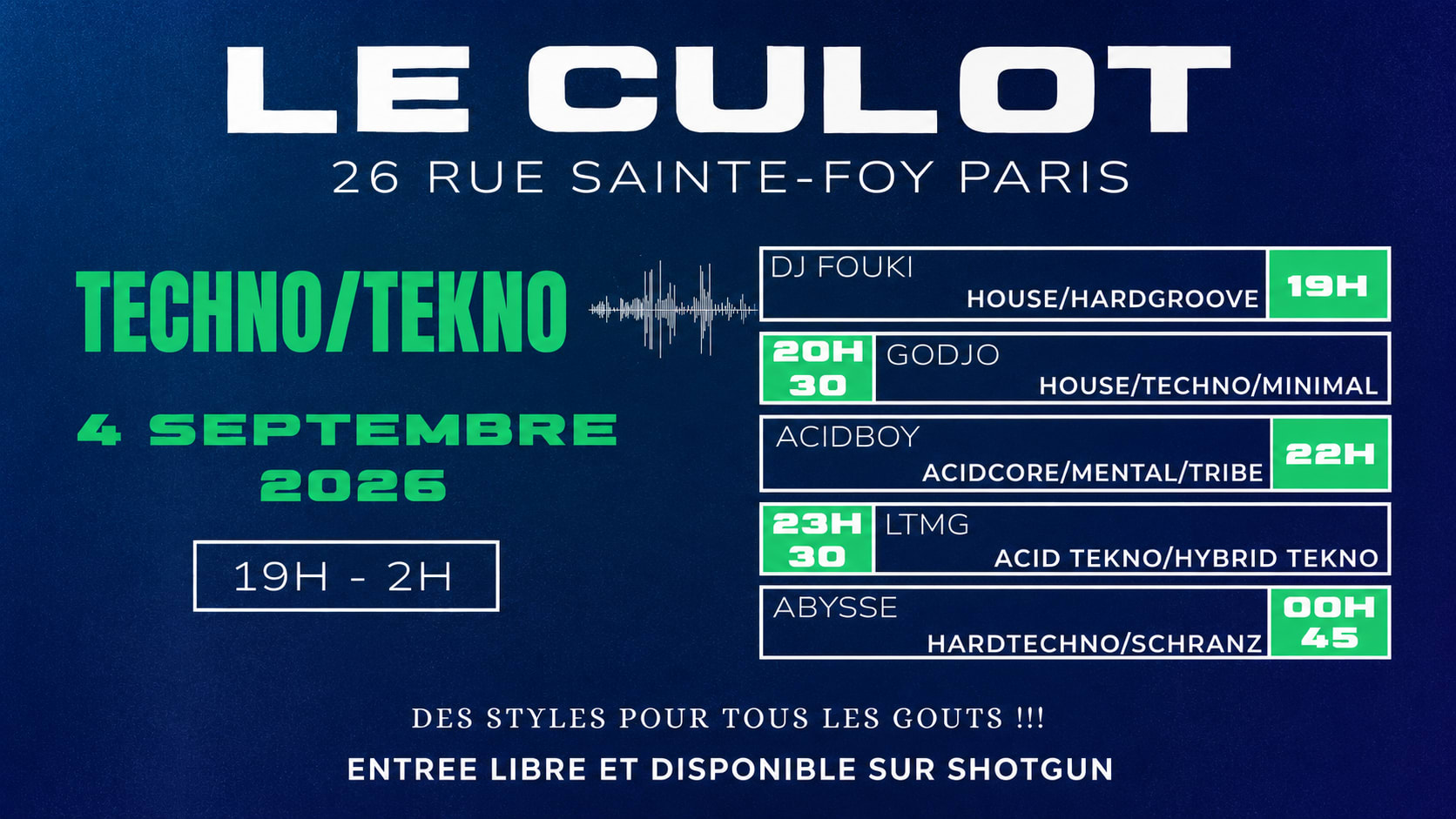 Le Culot Techno / Tekno Cover