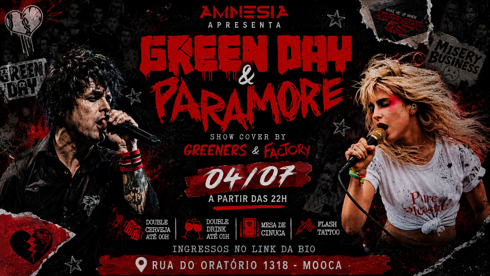 Green Day + Paramore No Amnesia Rock Bar Cover