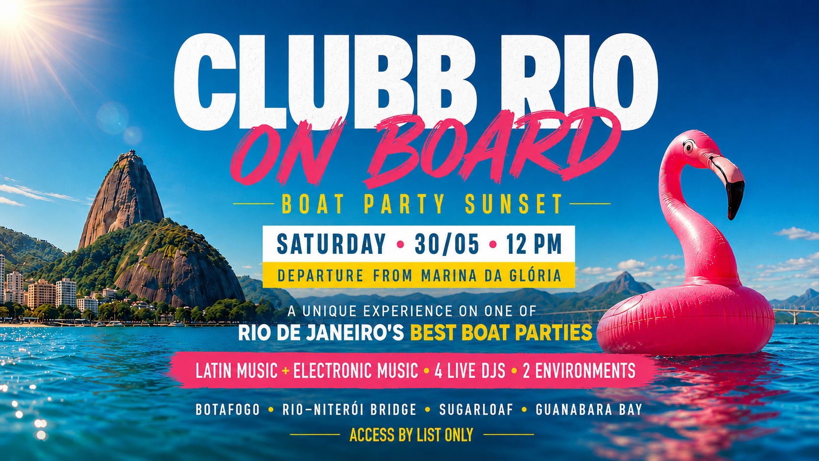 Clubb Rio On Board • Sunset Boat Party Rio De Janeiro Cover