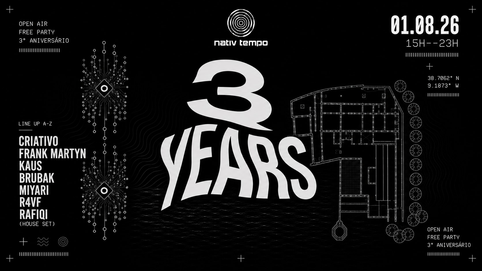 Nativ Tempo 3 Years - Free Party - Open Air Cover