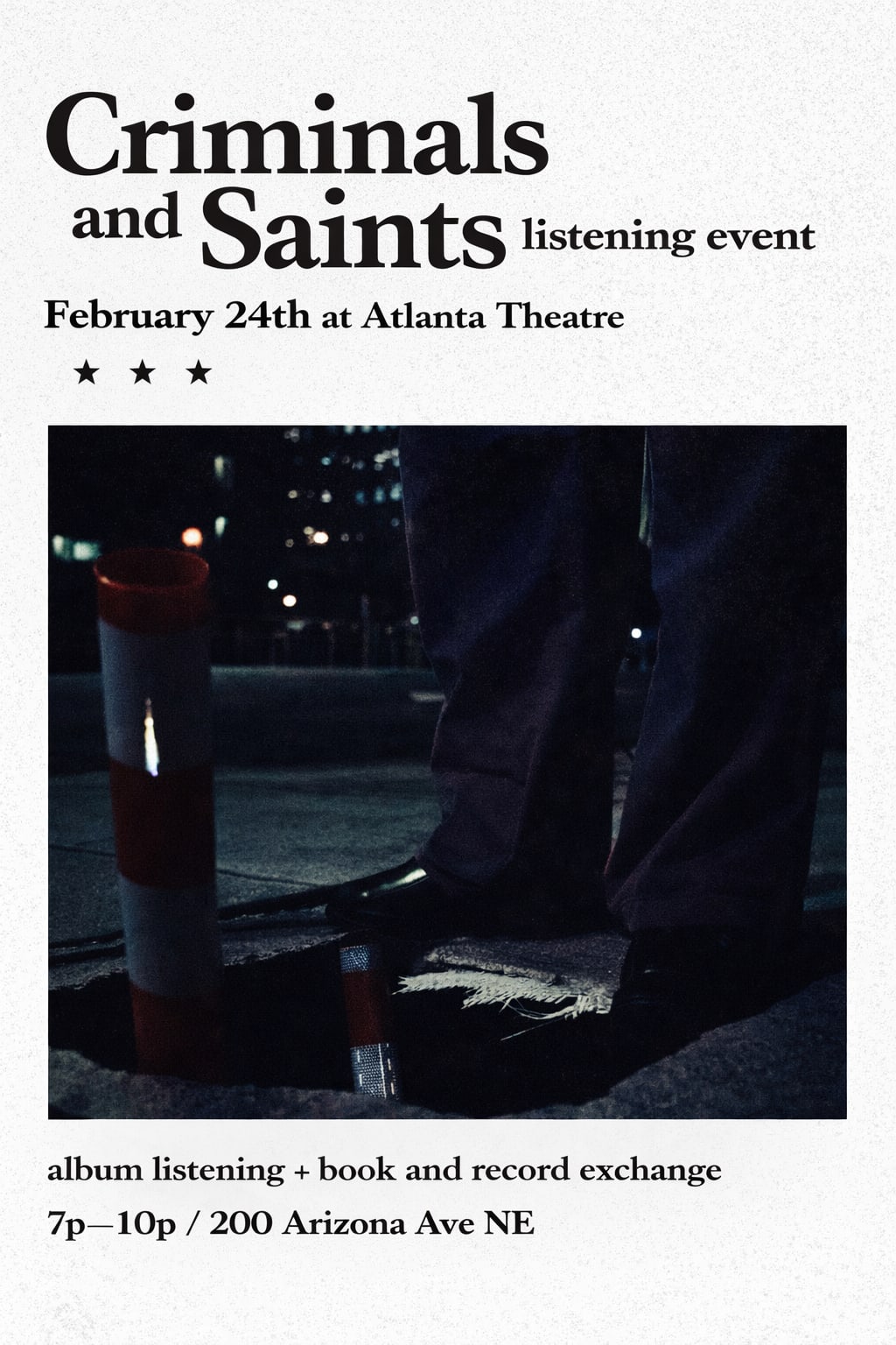 Criminals And Saints Listening Event Cover