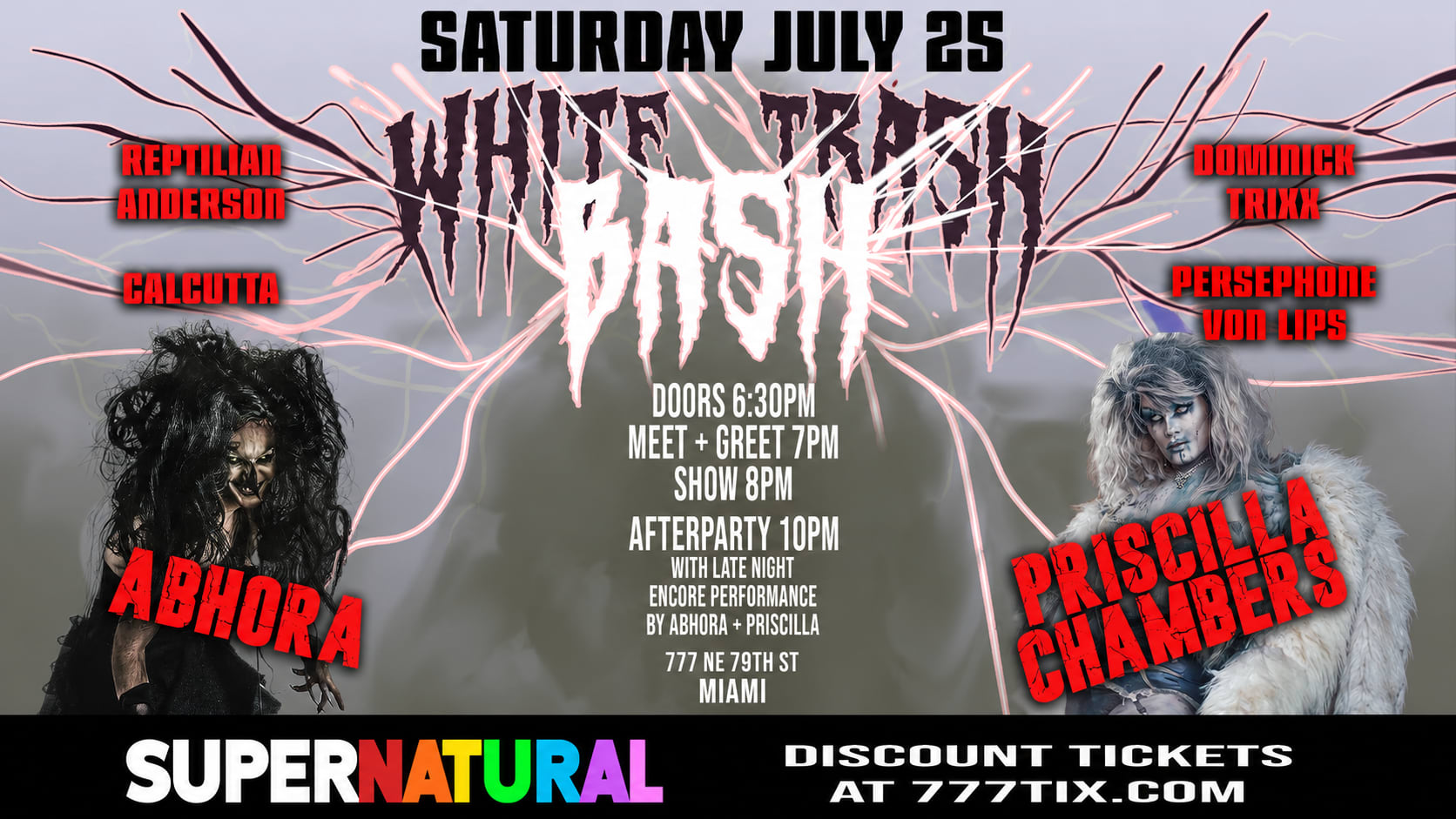 White Trash Bash With Dragula's Abhora + Priscilla Chambers Cover