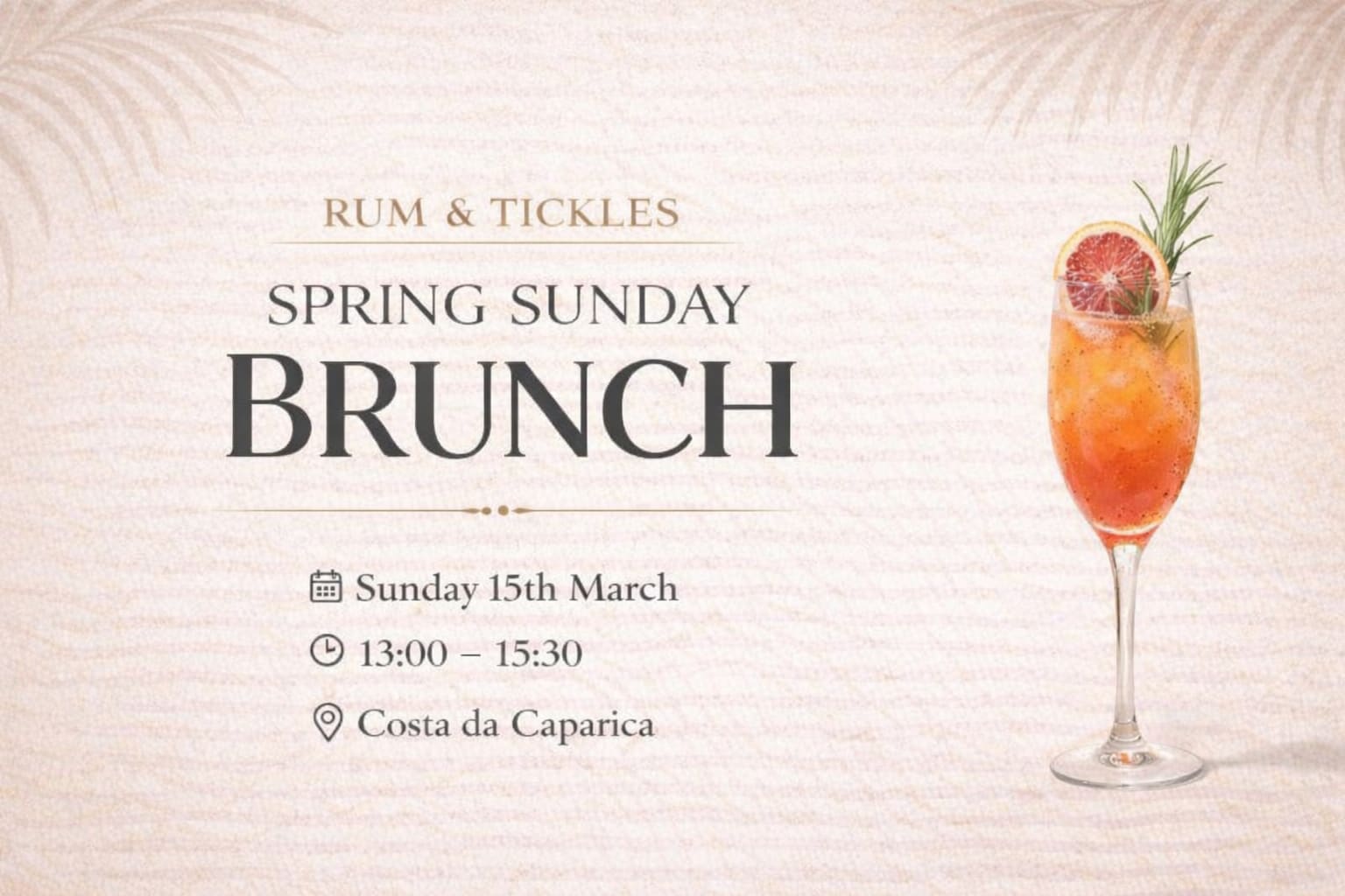 Rum & Tickles – Sunday Brunch 15th March (Jerk Edition) Cover