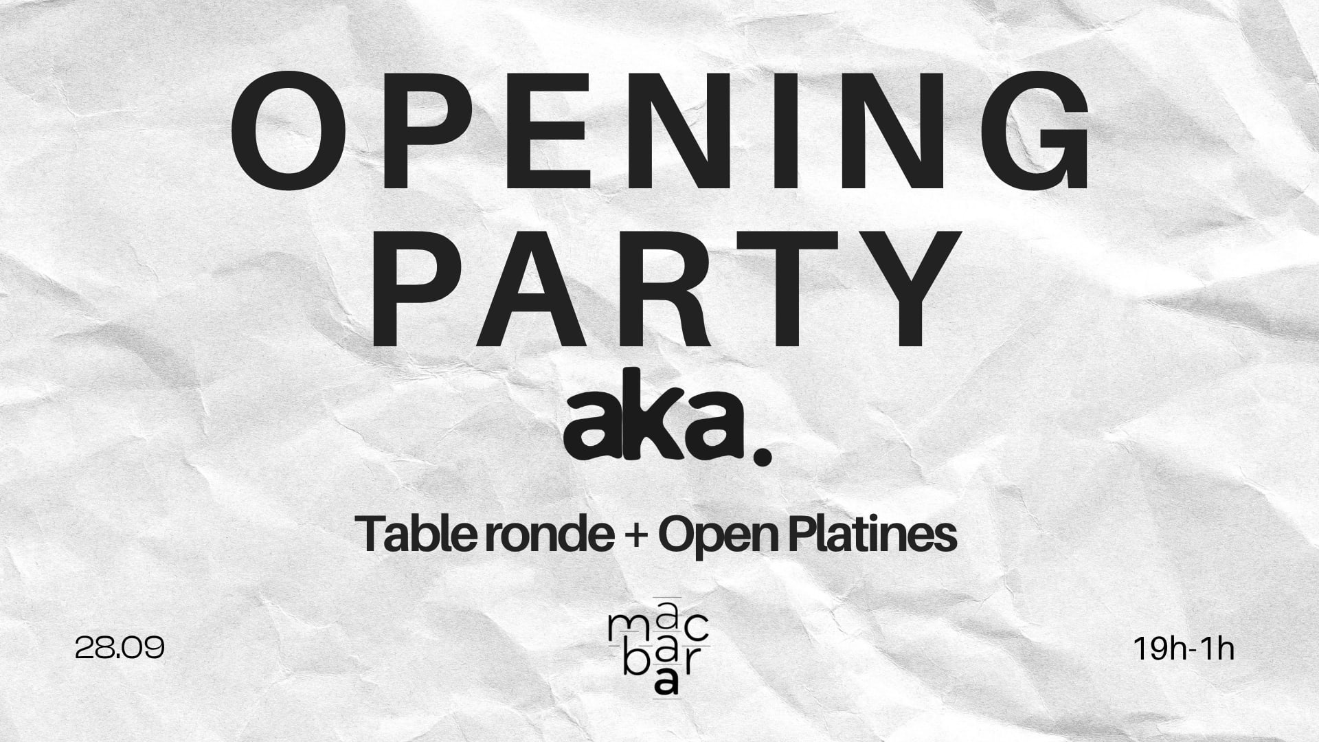 Aka Opening Party | Culture, Création & Communauté. Cover