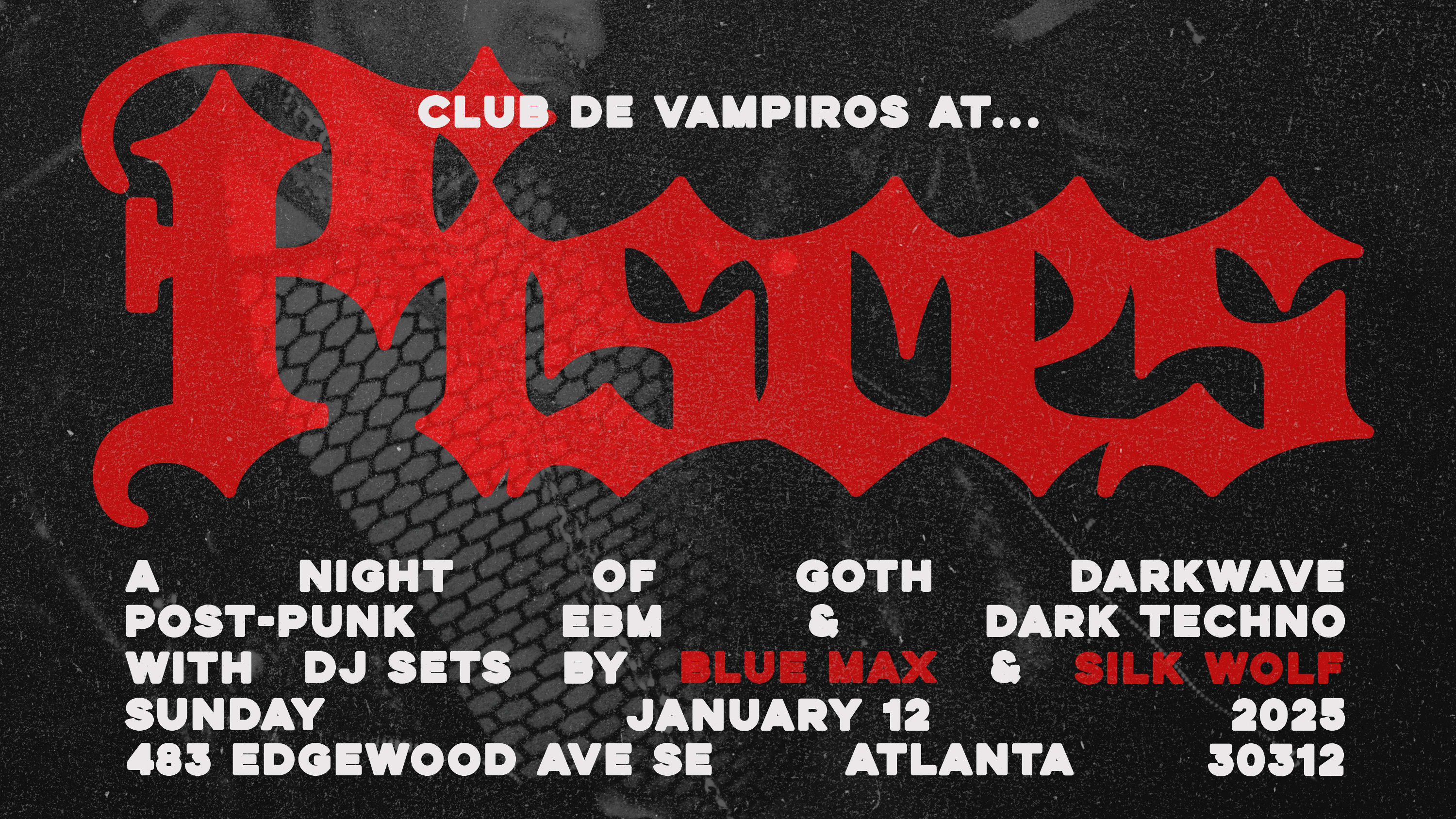 Club De Vampiros At Pisces With Blue Max & Silk Wolf Cover