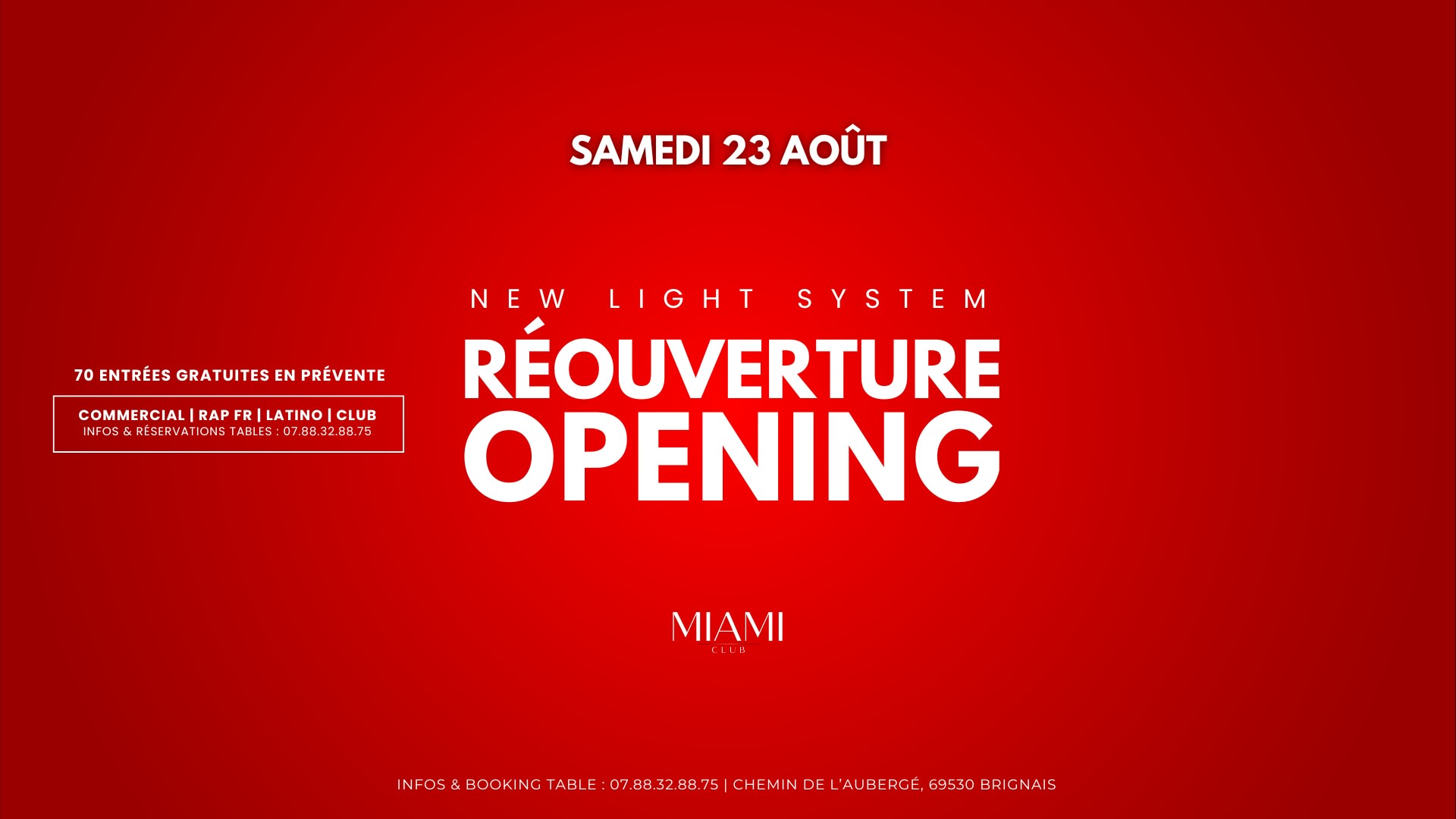 Réouverture Miami Club - New Light System Cover