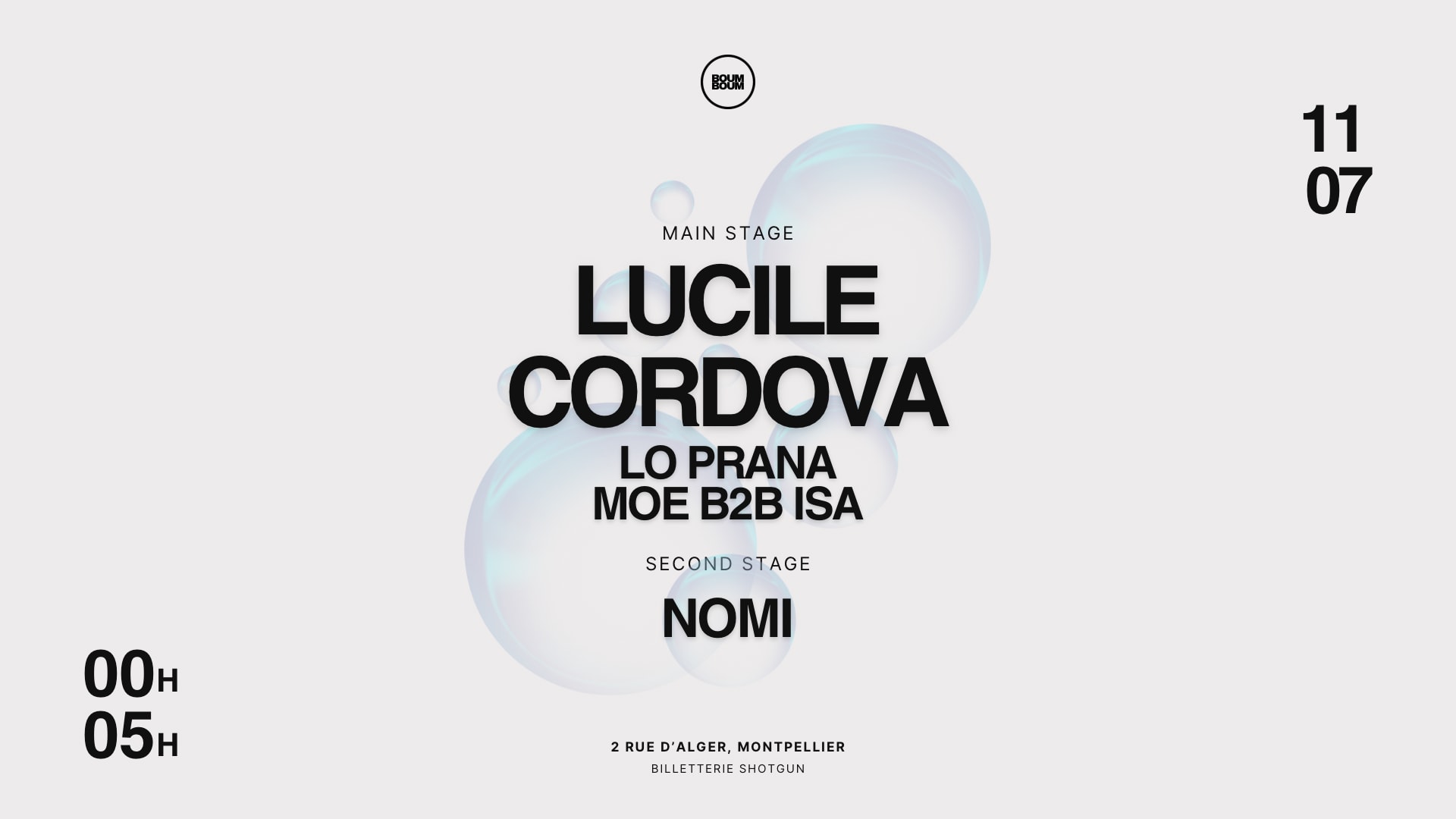 Boum Boum : Lucile Cordova - Lo Prana - Moe B2b Isa Cover