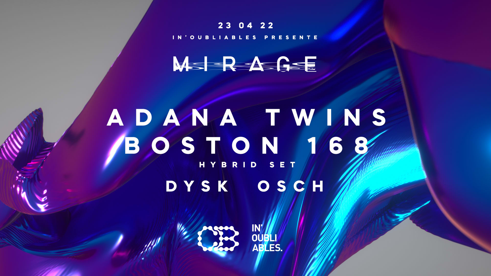Adana Twins + Boston 168 ◆ #Cb X #Mirage ◆ 23 Avril 2022 Cover