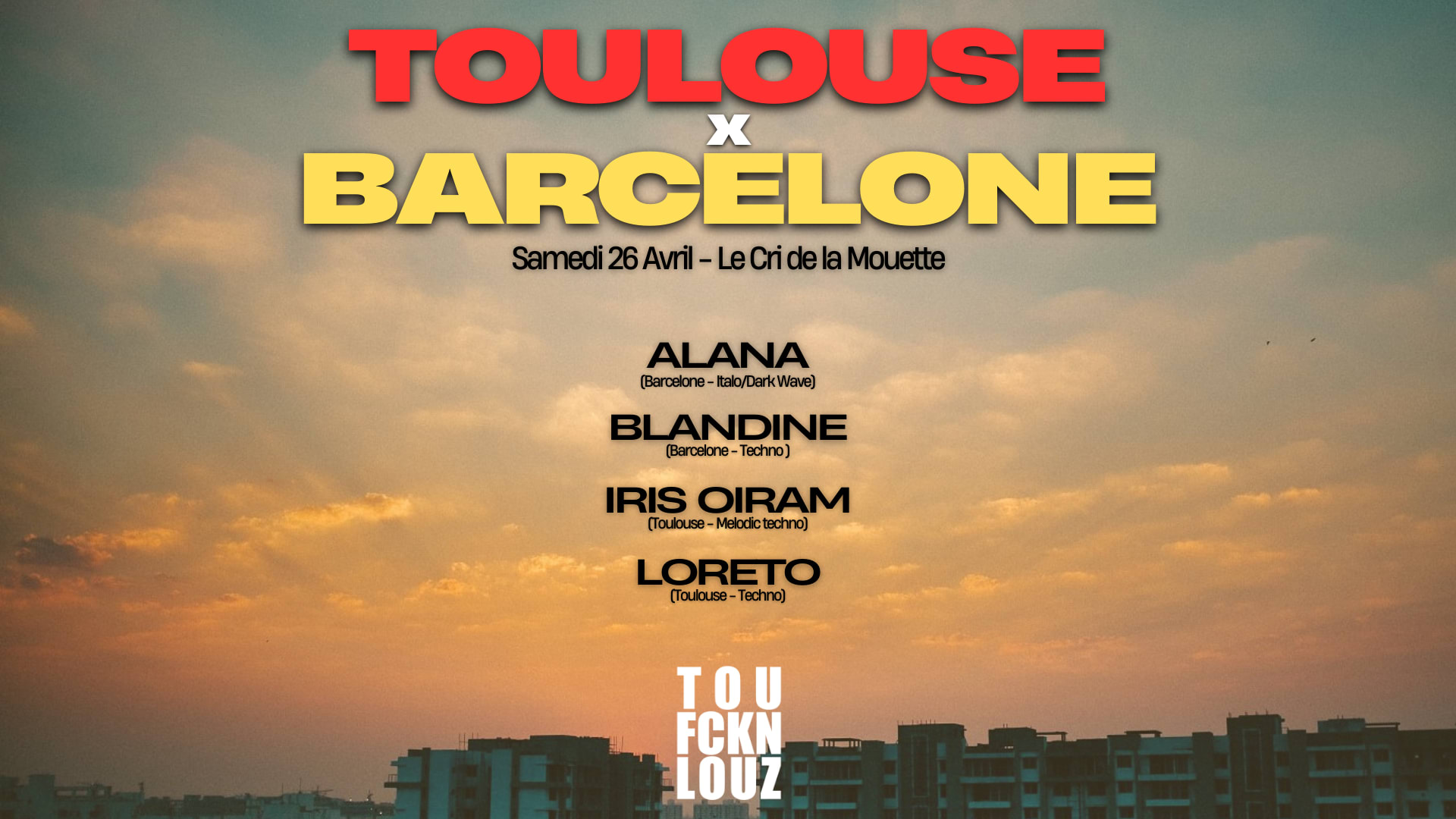 Toulouse X Barcelone ~ Techno Noche @ Cri De La Mouette Cover