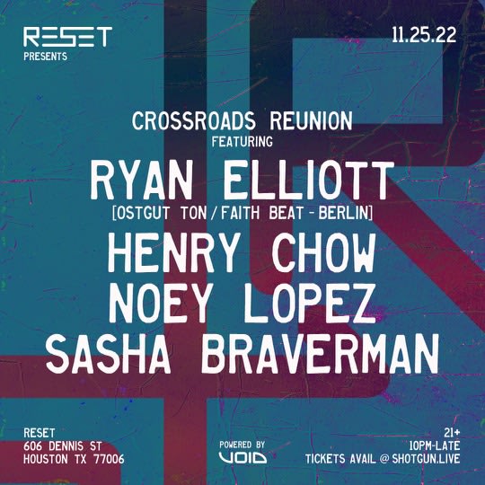 Reset Presents Ryan Elliott Cover