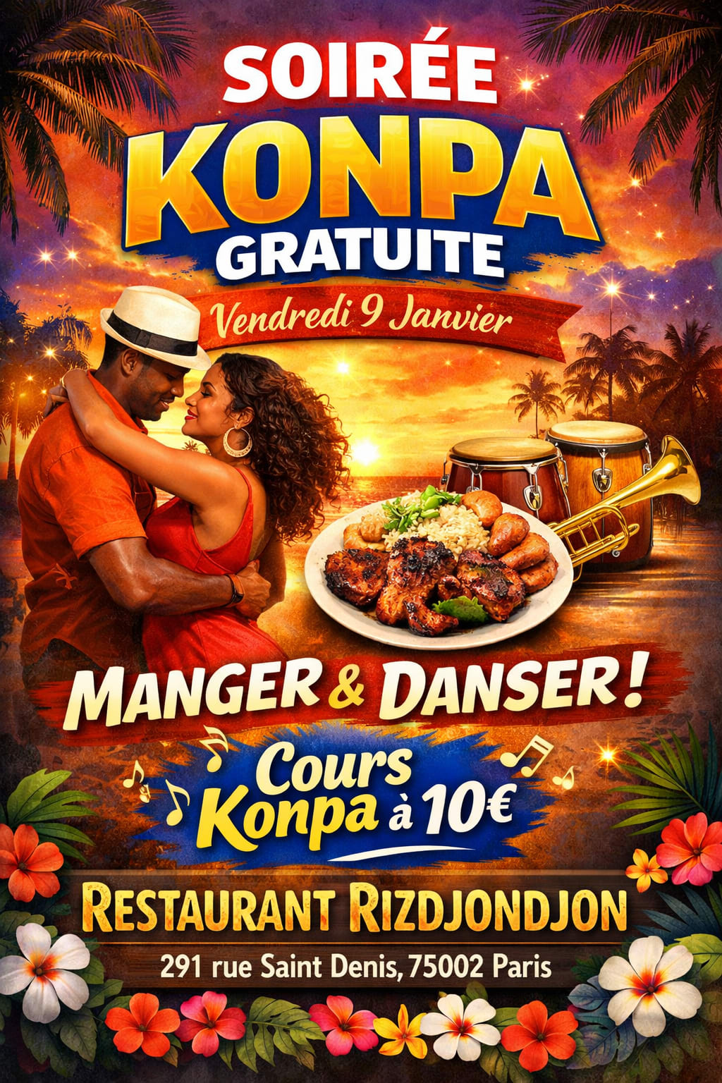 Cours Konpa + Soirée + Manger Cover