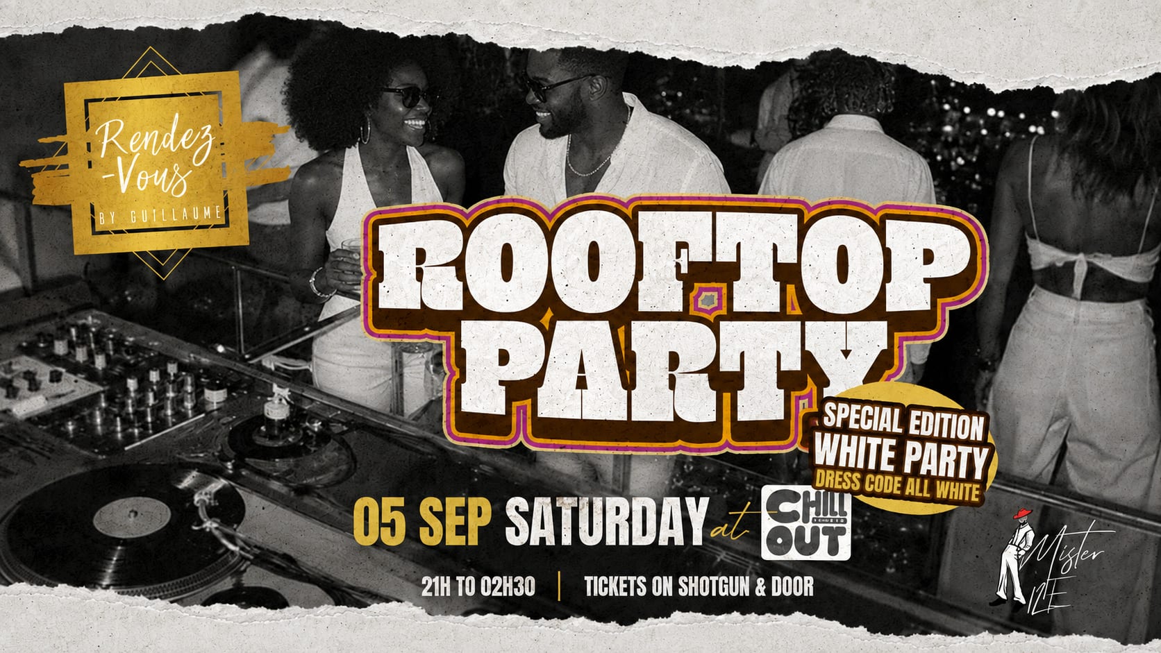 Saturday 05/09 Special All In White  Rooftop Party Lacs Cover