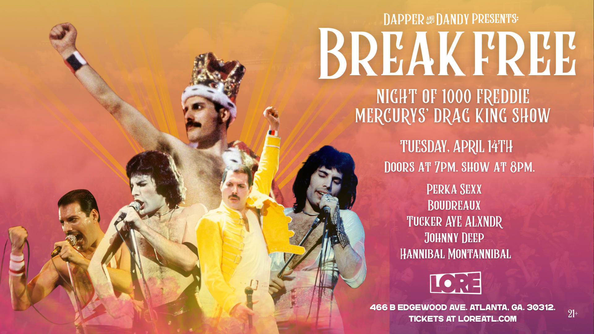 Break Free! Night Of 1000 Freddie Mercurys Drag Show Cover