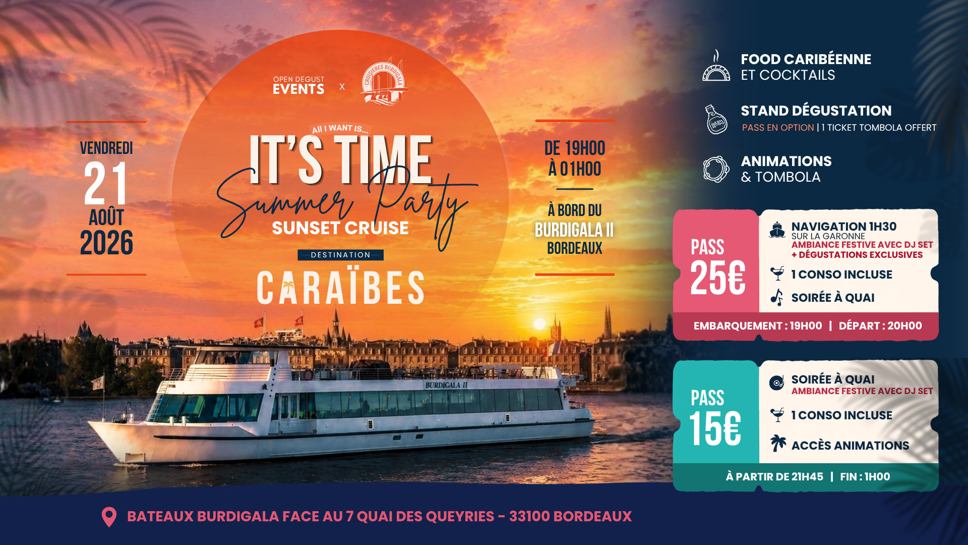 It's Time Summer Party X Burdigala, Destination Caraîbes✈️🌴 Cover