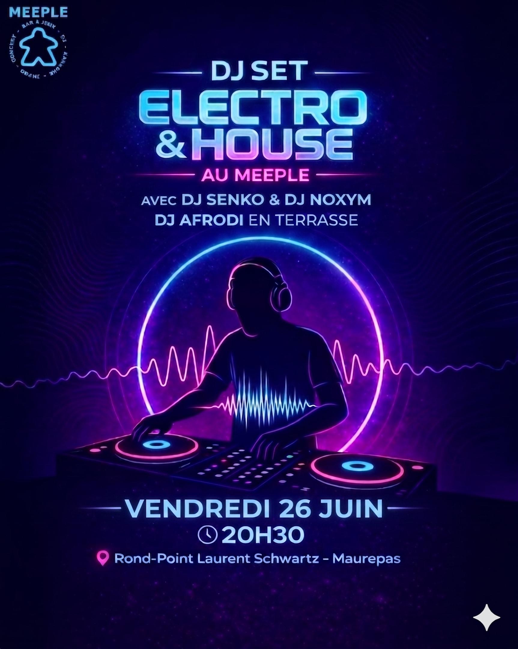 Dj Set Electro & House Au Meeple - 26 Juin 2026 Cover