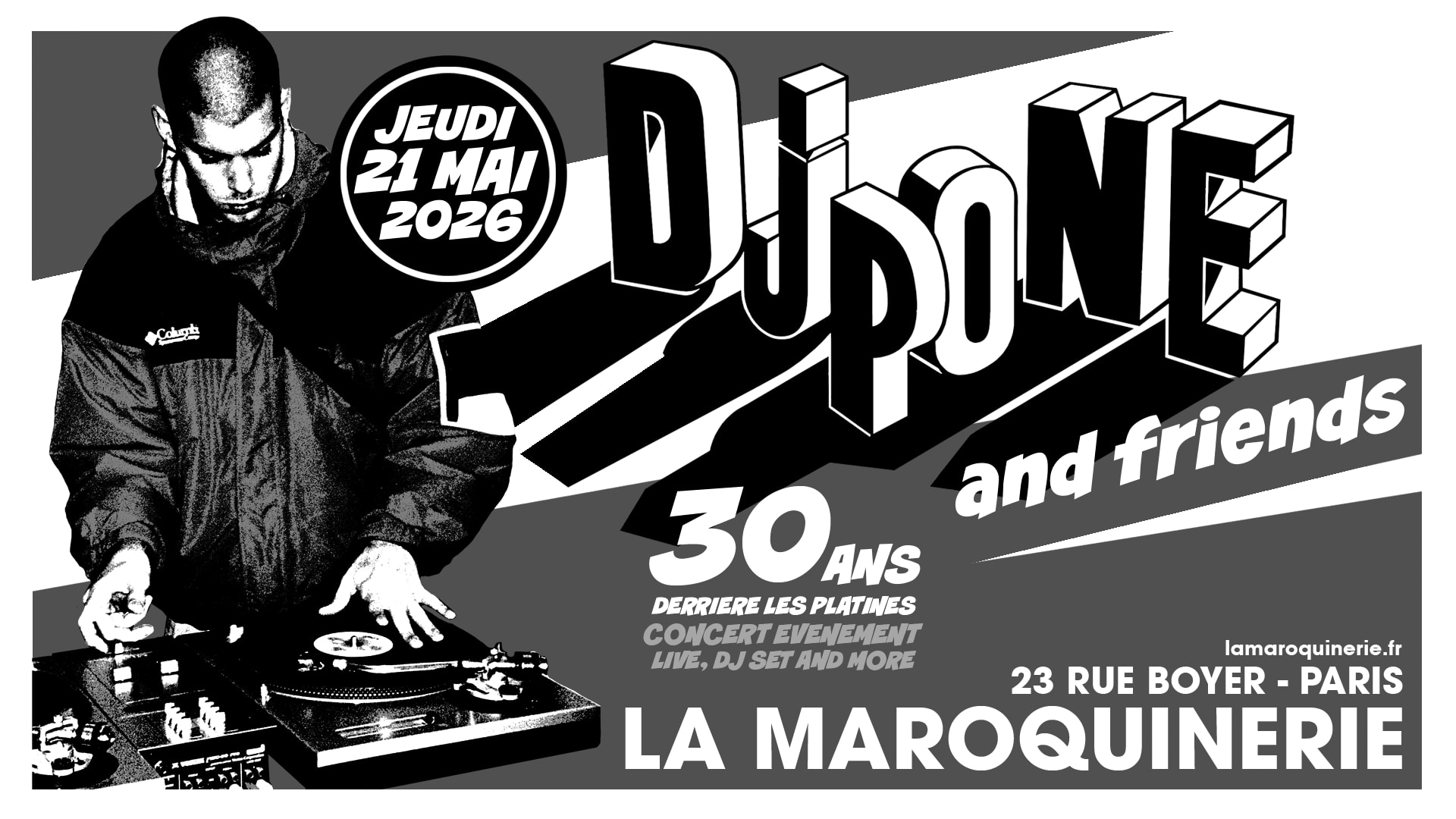 Dj Pone & Friends · 30 Ans De Platines · La Maroquinerie Cover