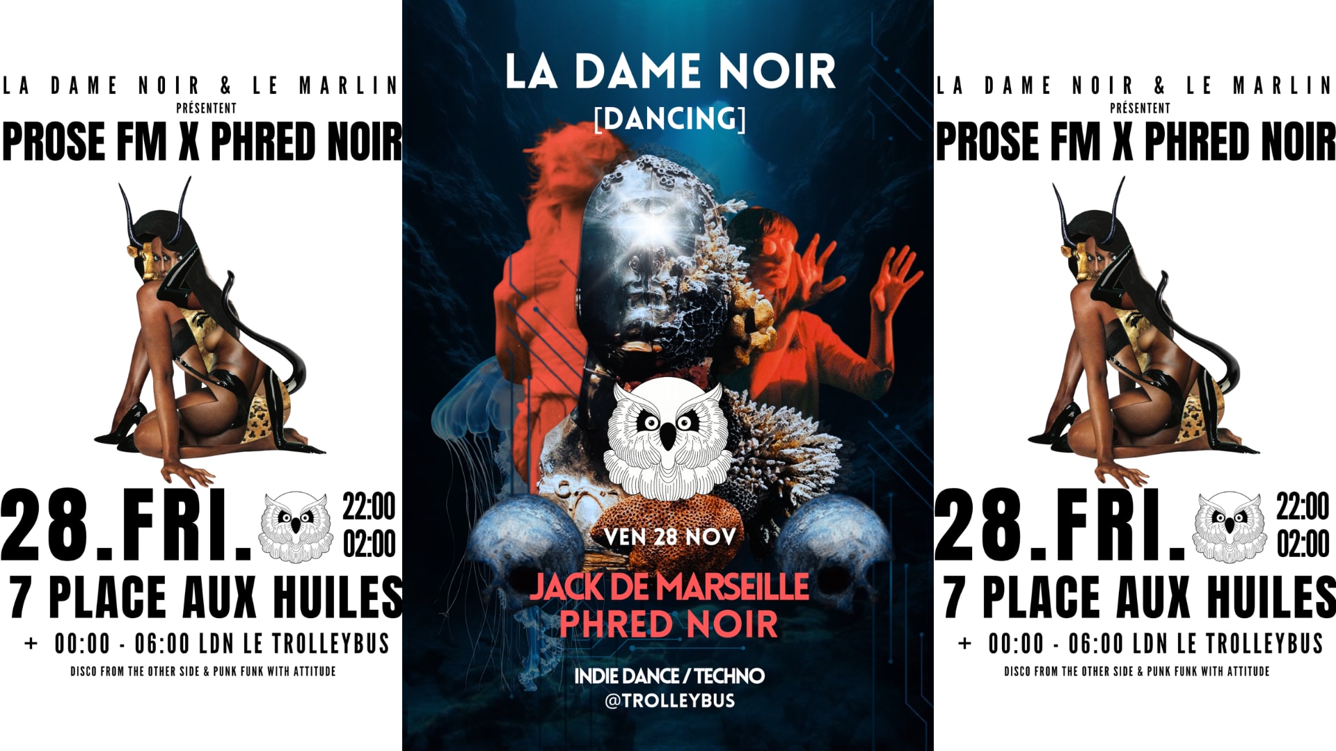 Jack De Marseille / Prose Fm / Phred Noir @Marlin+Trolleybus Cover