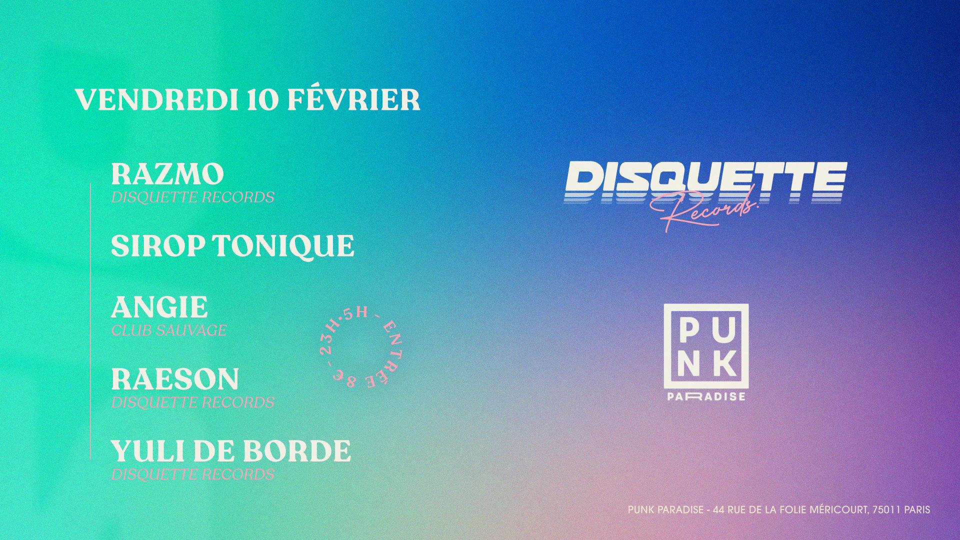 Disquette Records Invite Angie & Sirop Tonique Cover
