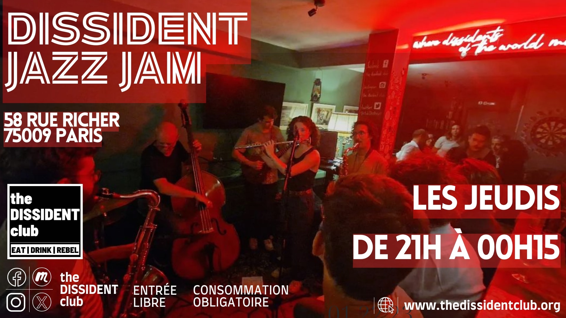 [Les Jeudis] Dissident Jazz Jam 24 Apr Cover