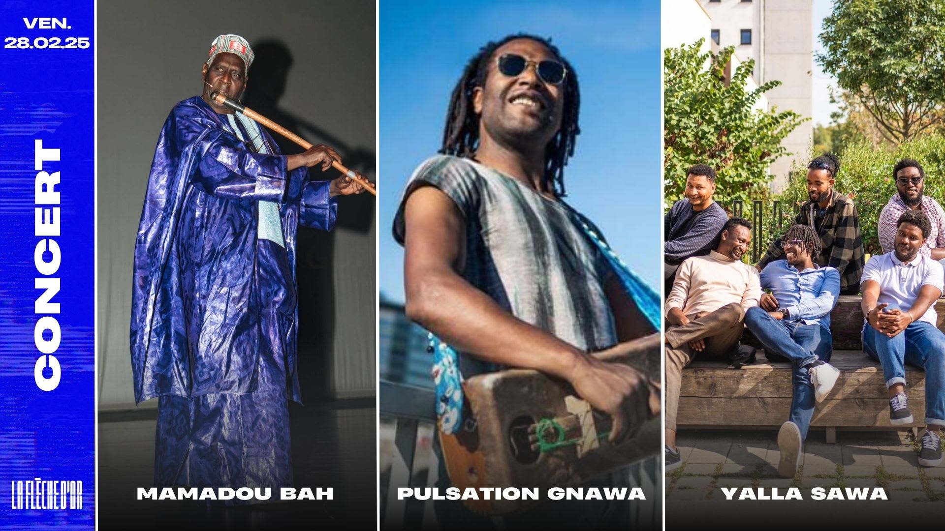 Concert Mamadou Bah + Pulsation Gnawa + Yalla Sawa Cover