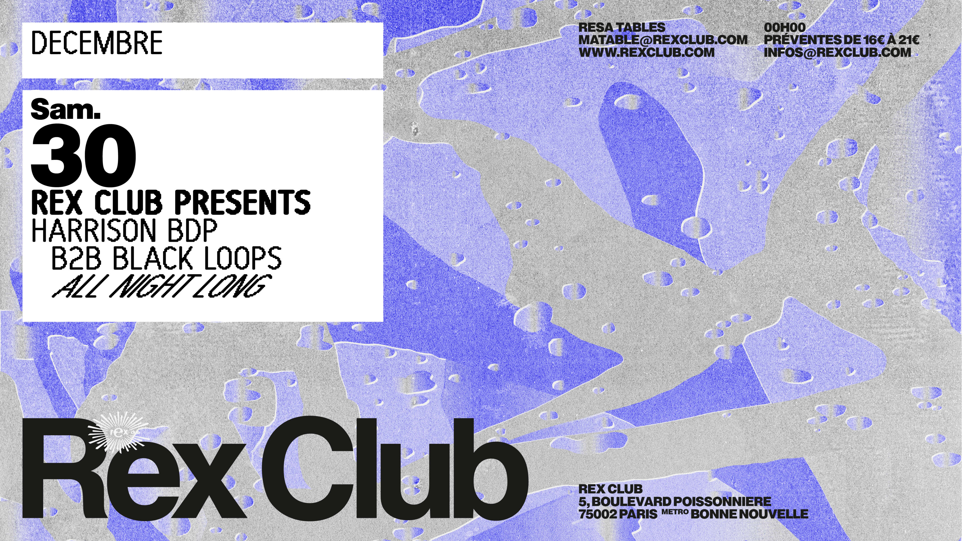 Rex Club Presents : Harrison Bdp B2b Black Loops Anl Cover