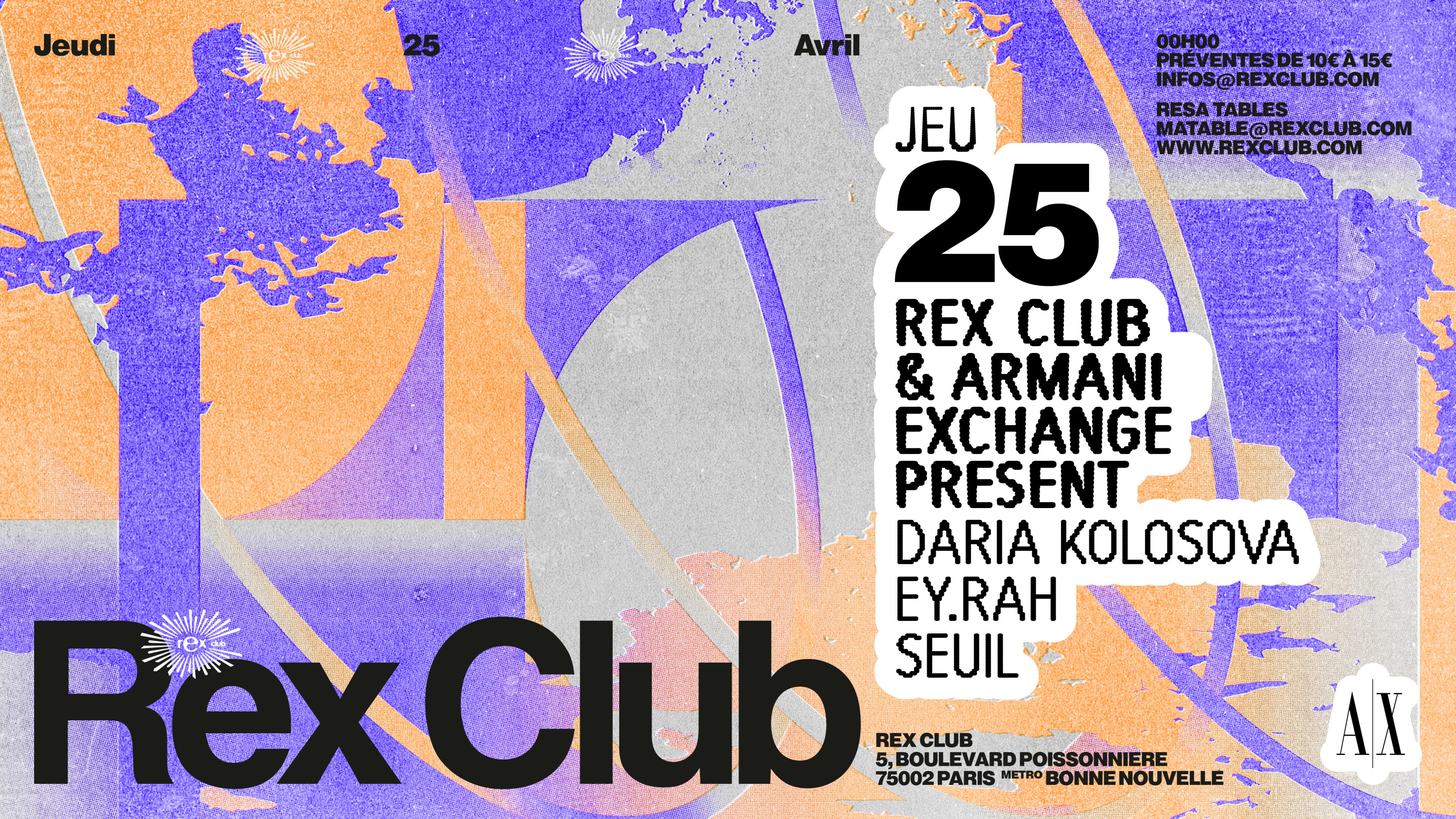 Rex Club & Armani Exchange Present: Daria Kolosova & More Cover