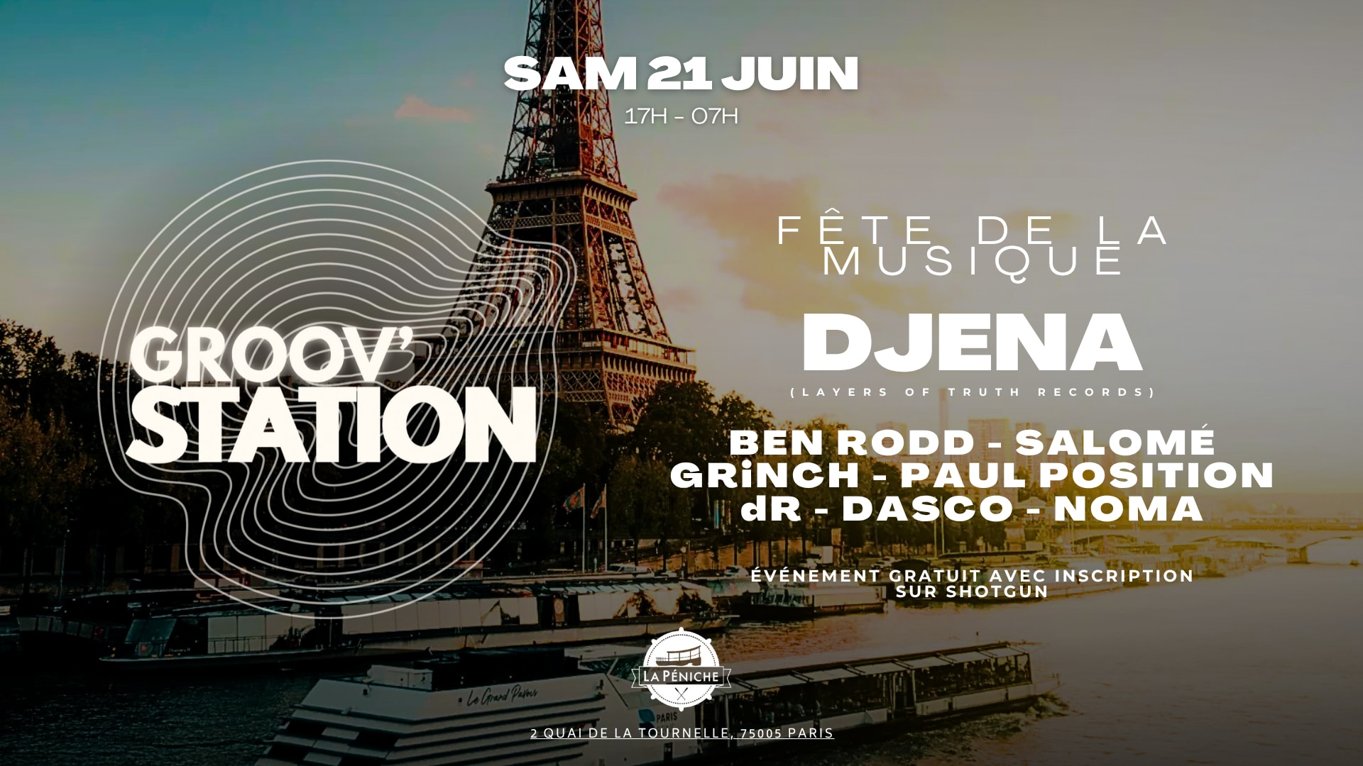 Groov’Station X Fête De La Musique @ La Péniche Cover