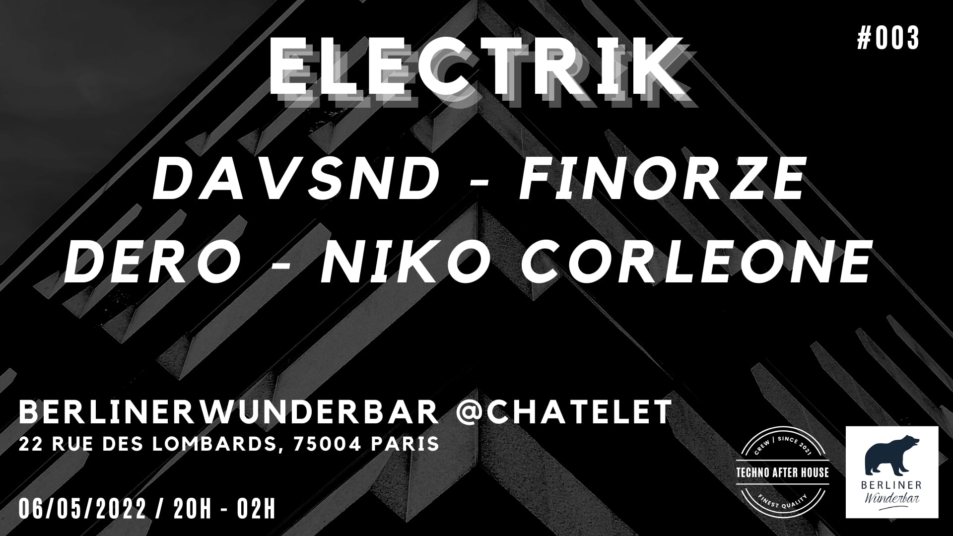 Electrik #003 @ Berliner Châtelet Cover