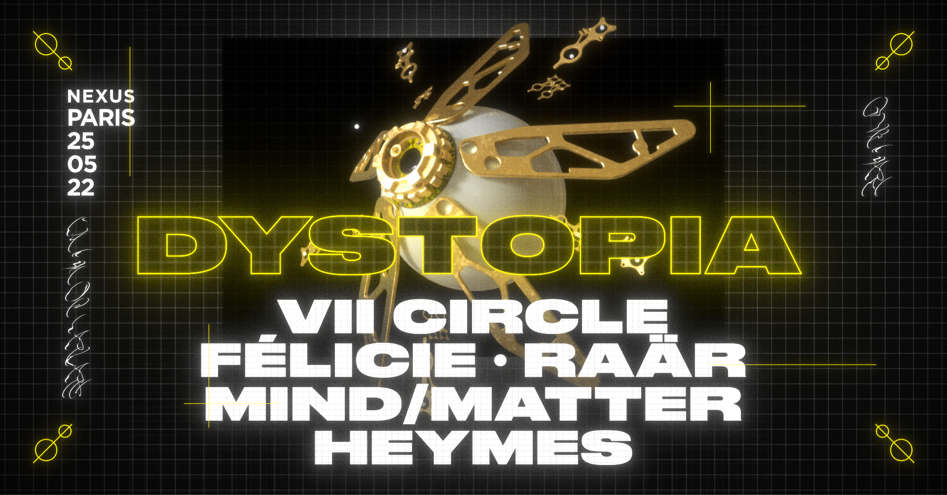 Dystopia • VII Circle, Felicie, Raär, Mind/Matter, Heymes Cover