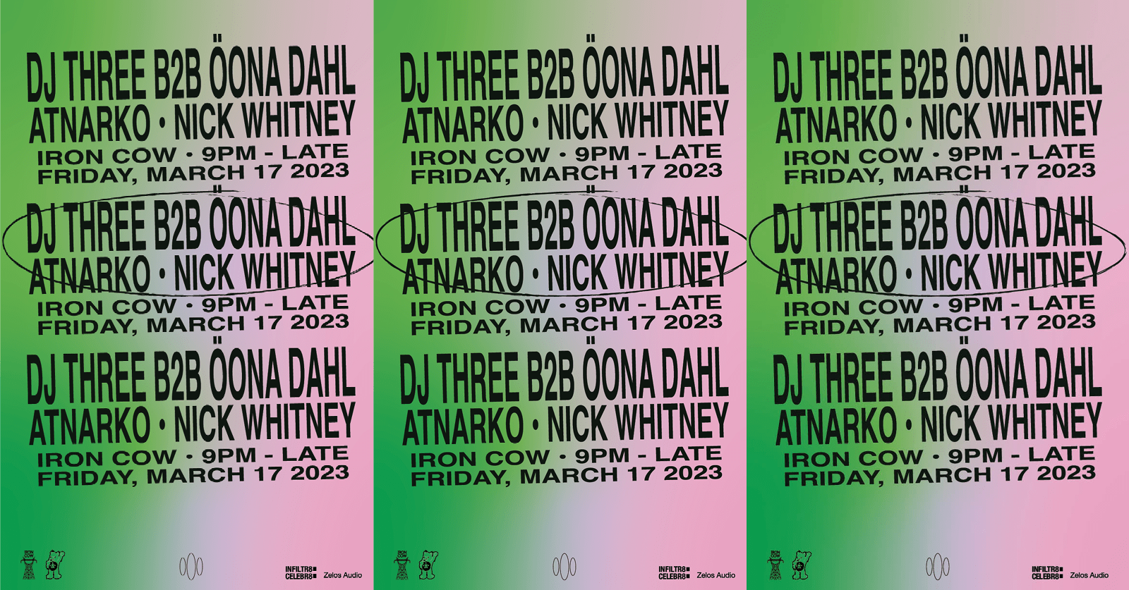 Dj Three B2b Oona Dahl @ Iron Cow Cover
